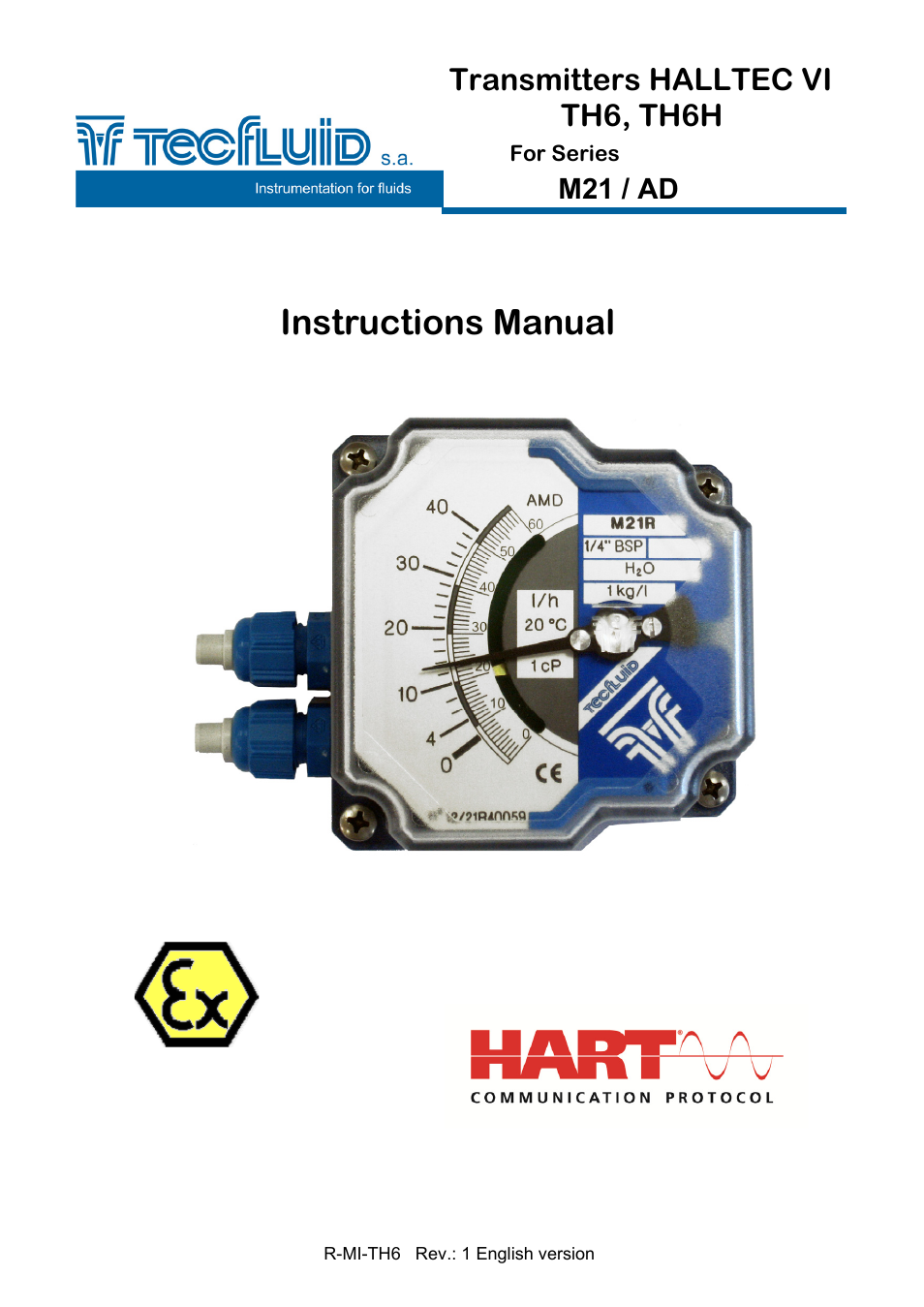 Tecfluid TH6 For AD Series User Manual | 12 pages