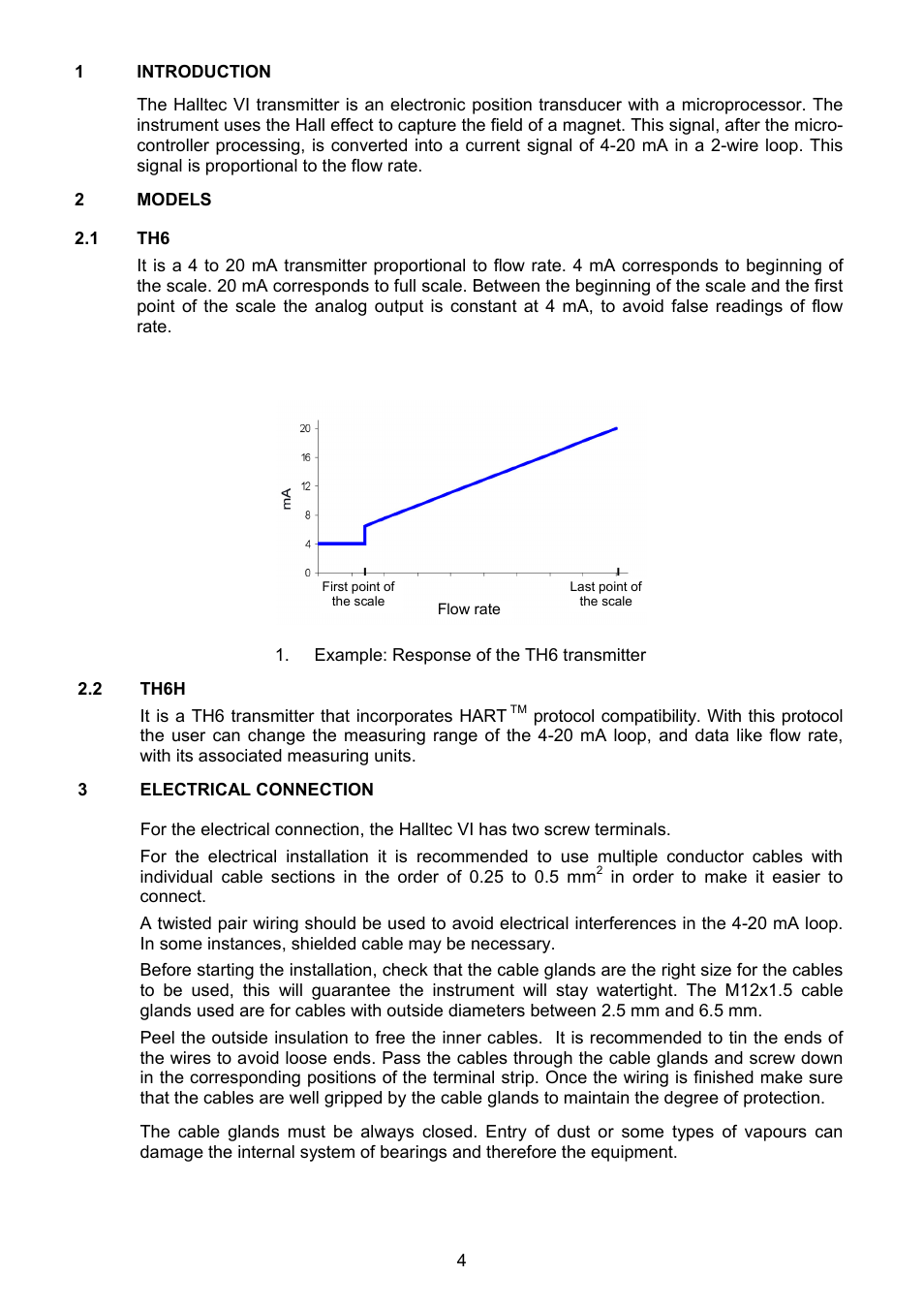 Introduction, Models, 1 th6 | 2 th6h, Electrical connection | Tecfluid TH6 For AD Series User Manual | Page 4 / 12