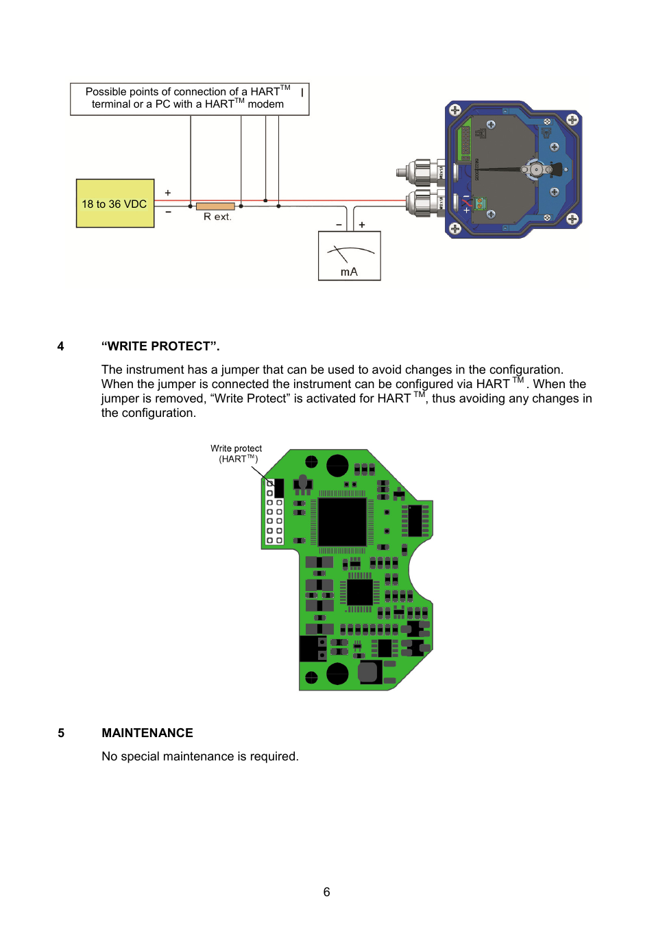 "write protect, Maintenance | Tecfluid TH6 For AD Series User Manual | Page 6 / 12