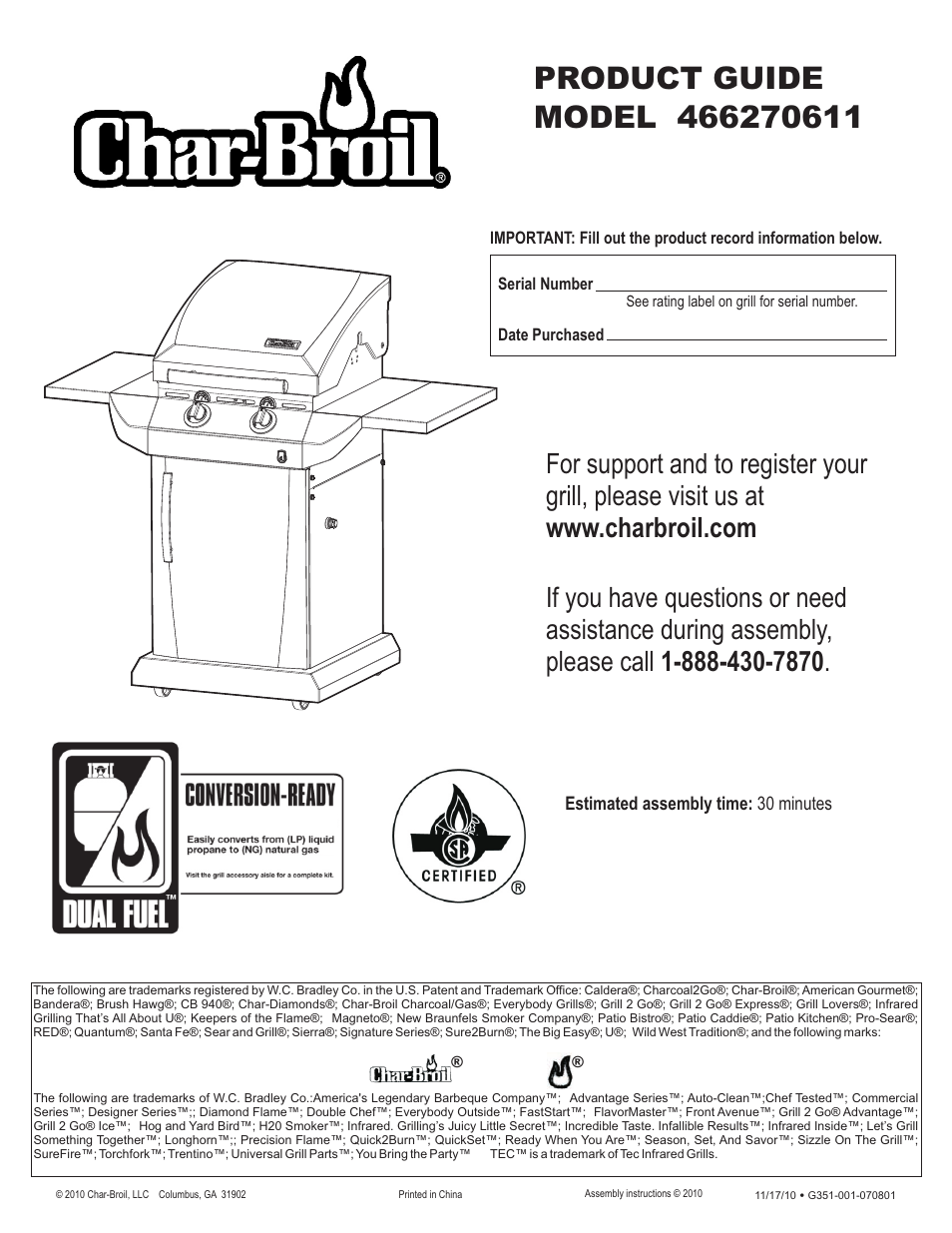 Char-Broil 466270611 User Manual | 28 pages