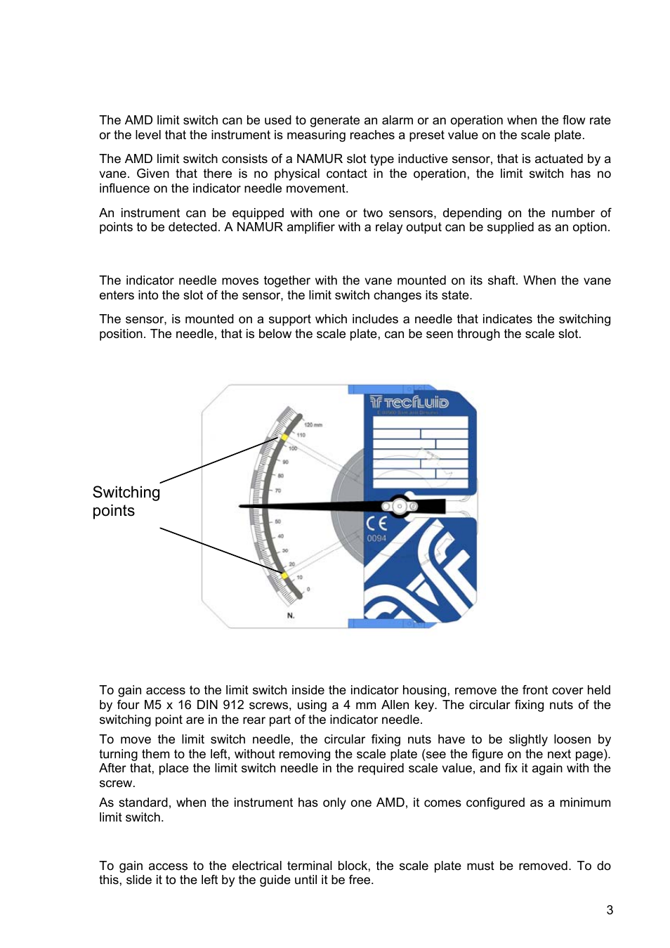 Switching points | Tecfluid AMD For DP Series User Manual | Page 3 / 8