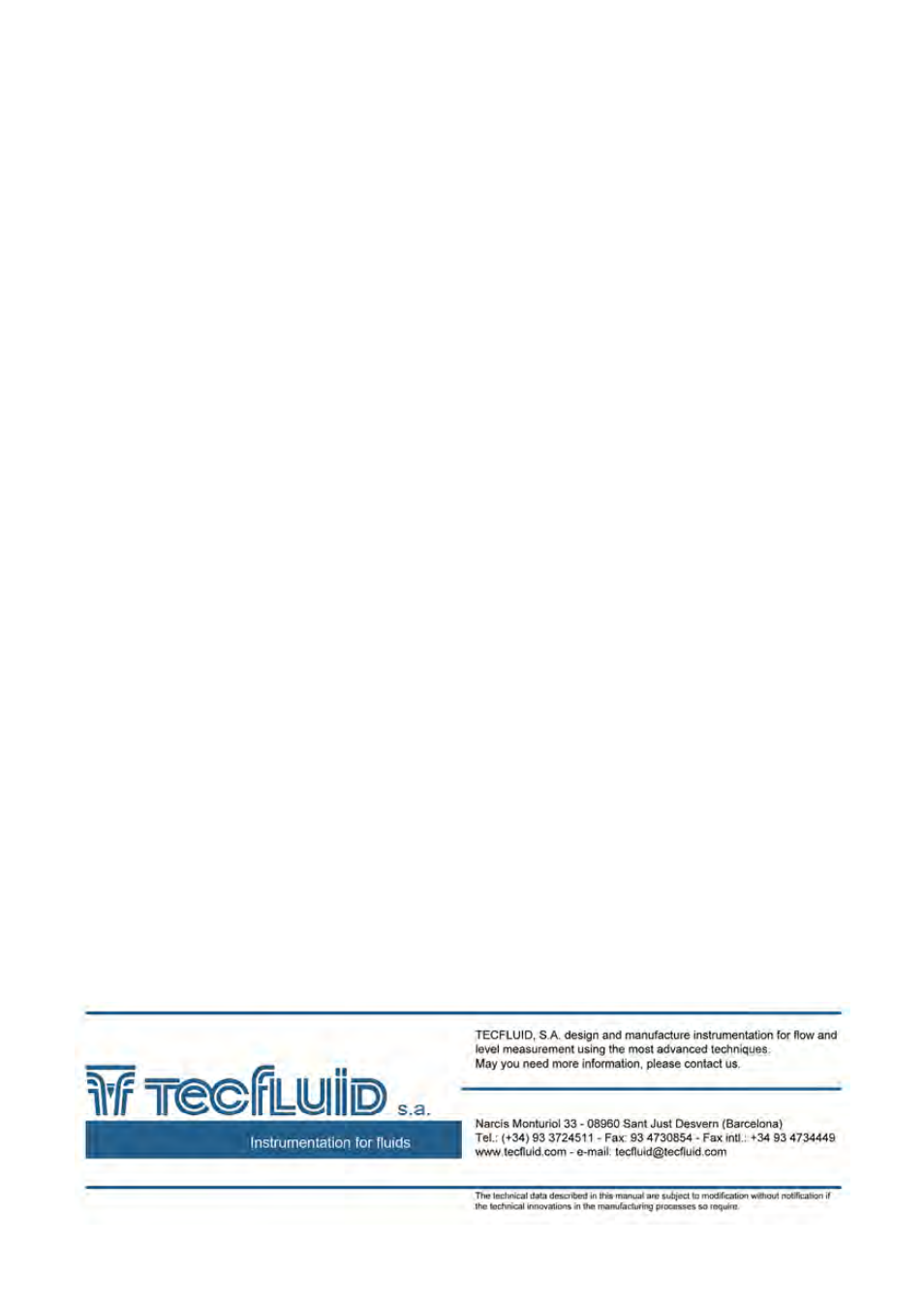 Tecfluid MX4 For FLOMAT Series User Manual | Page 56 / 56