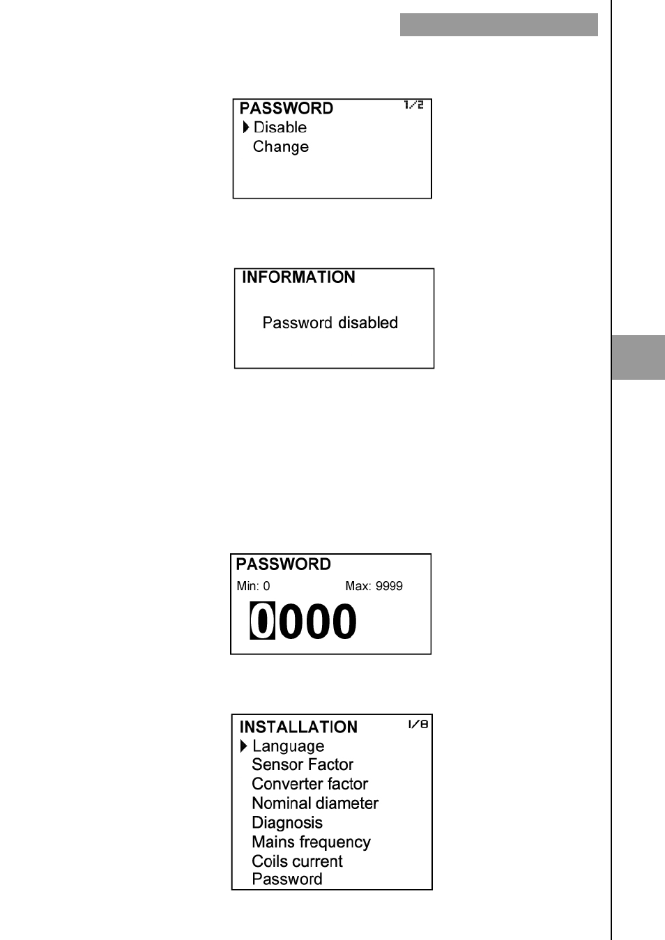 Installation parameters | Tecfluid MX4 For FLOMID Series User Manual | Page 29 / 64