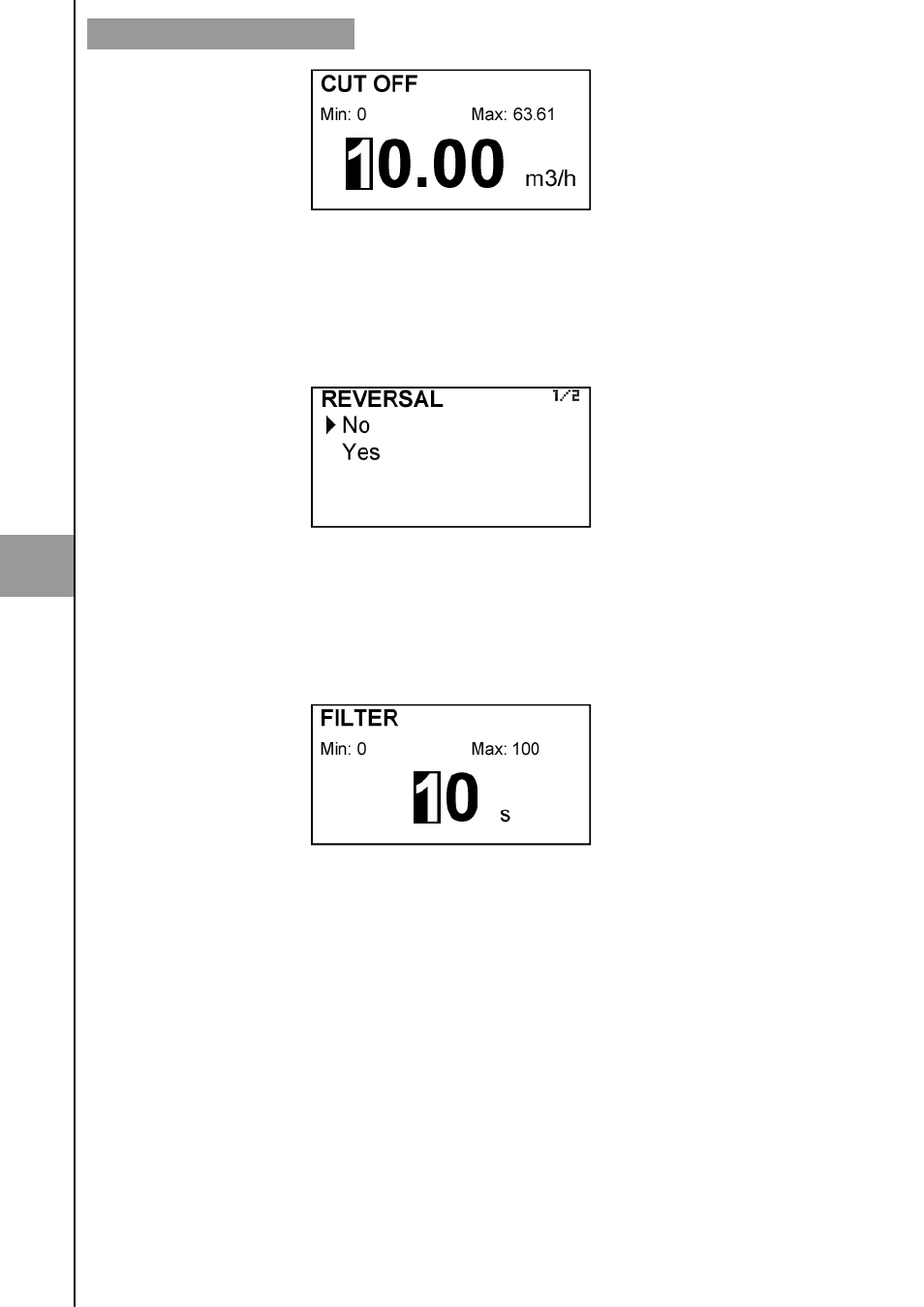 3 reversal flow rate, 4 damping | Tecfluid MX4 For FLOMID Series User Manual | Page 36 / 64