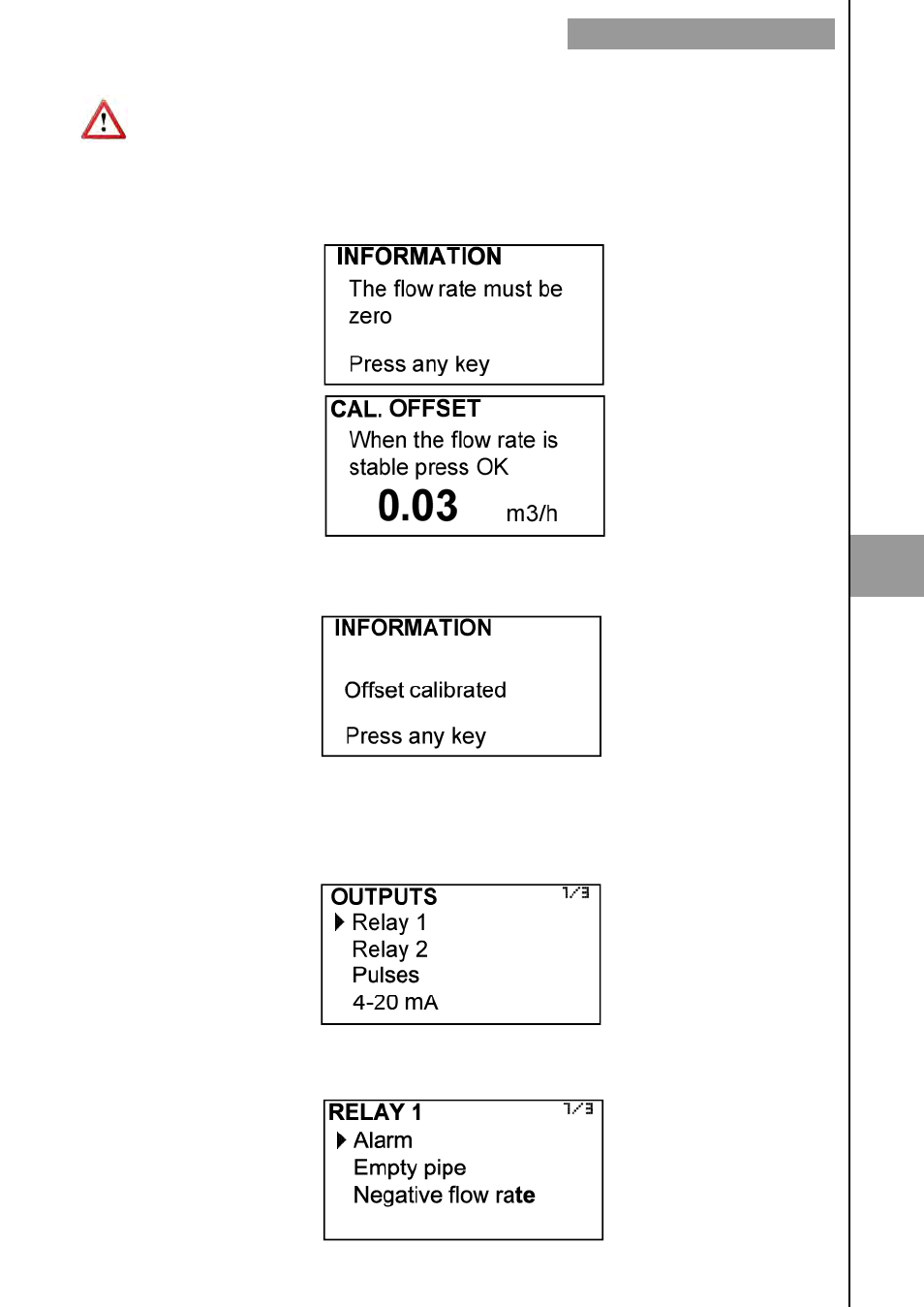 5 offset, 5 outputs, 1 relay 1 and relay 2 | Tecfluid MX4 For FLOMID Series User Manual | Page 37 / 64