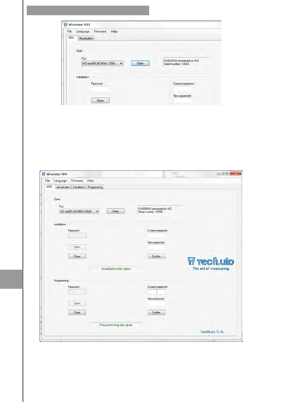 3 access to installation and programming | Tecfluid MX4 For FLOMID Series User Manual | Page 46 / 64