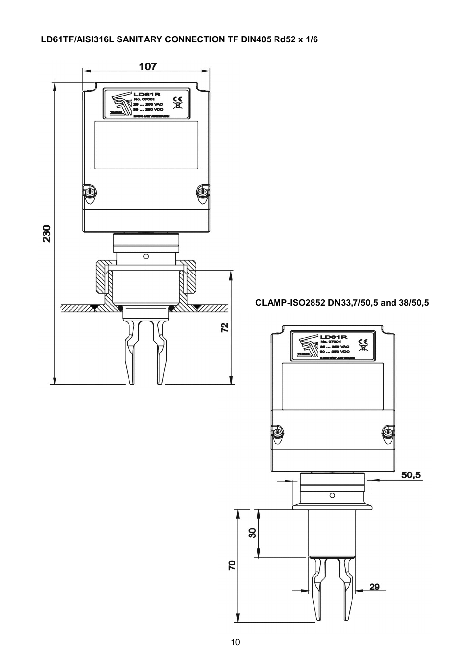 Tecfluid LD61R User Manual | Page 10 / 12