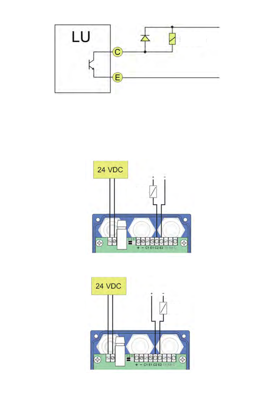 4 connection examples, Coil | Tecfluid LU Series User Manual | Page 11 / 28