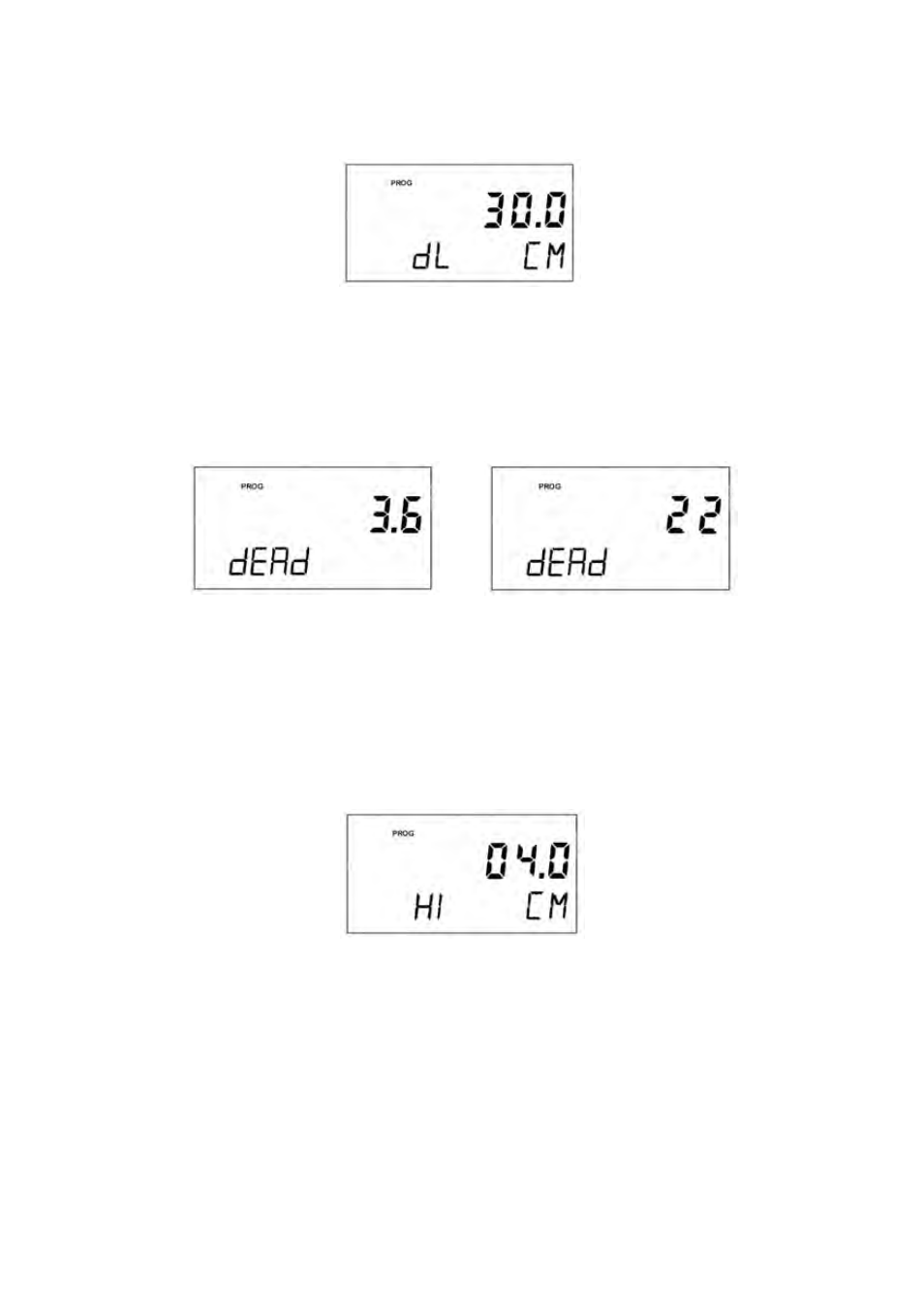 8 dead zone distance, 9 dead zone and echo loss alarm, 10 hysteresis | Tecfluid LU Series User Manual | Page 19 / 28