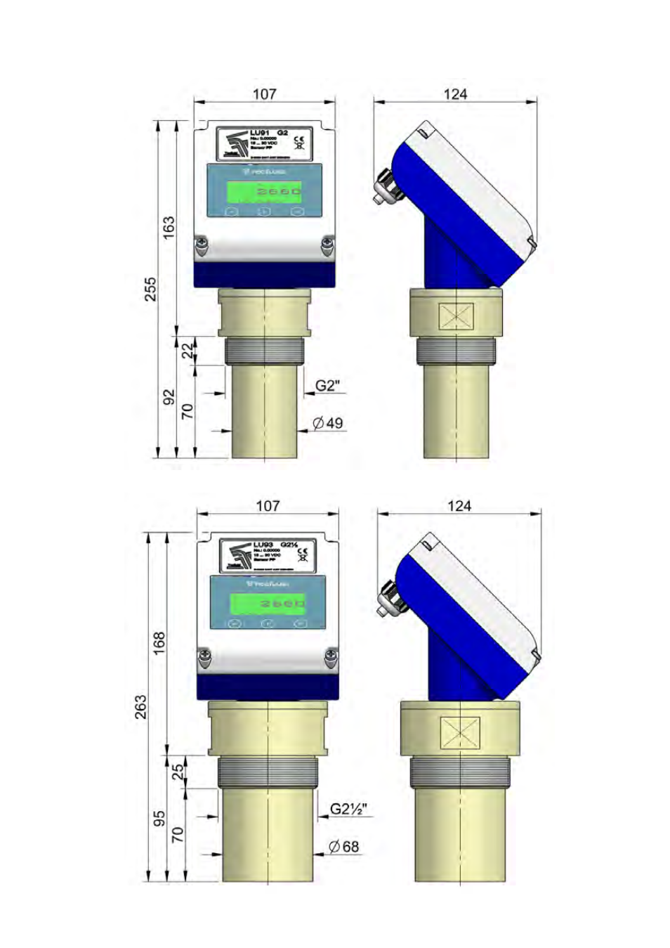 Dimensions | Tecfluid LU Series User Manual | Page 24 / 28