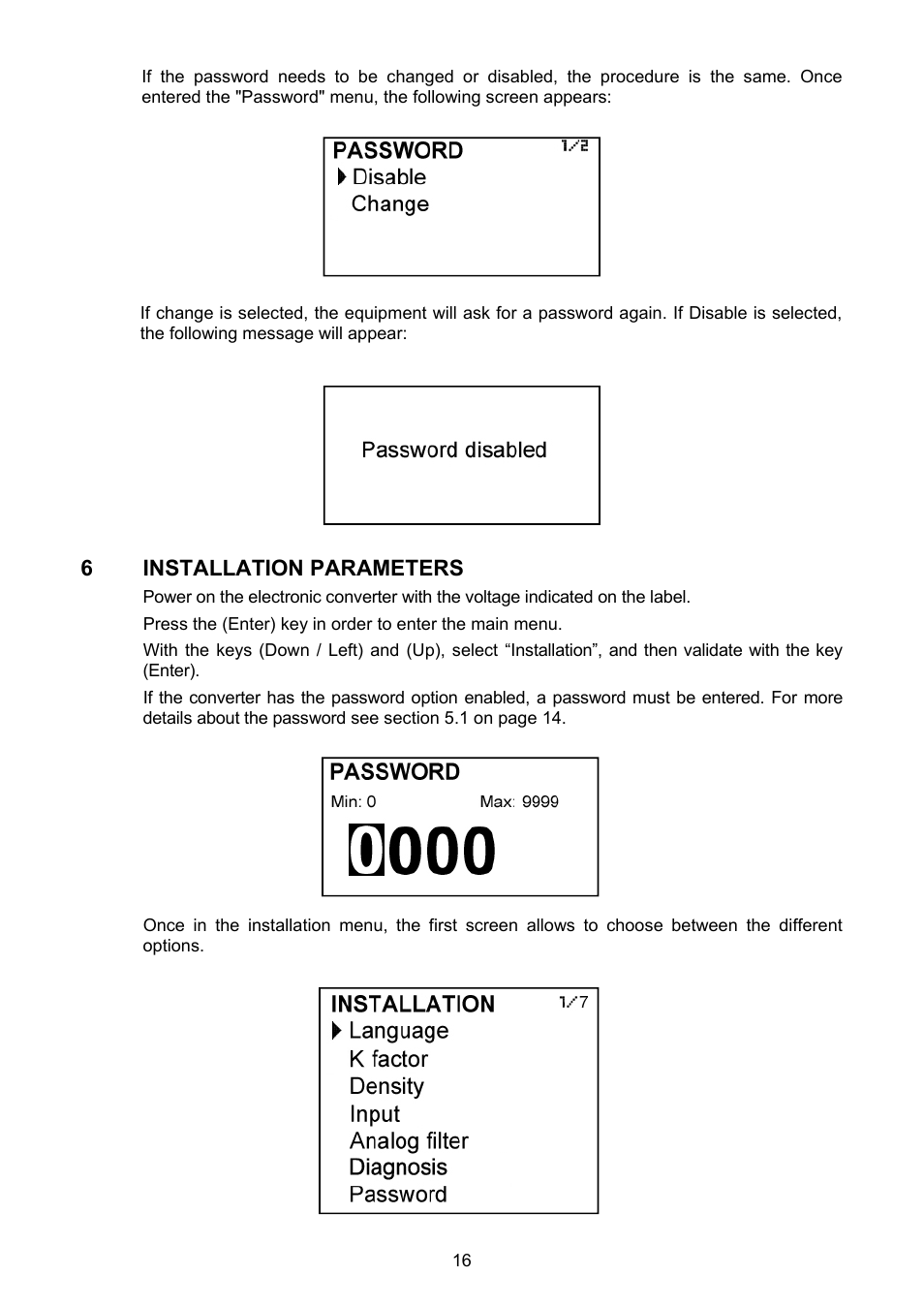 Installation parameters | Tecfluid MT03F User Manual | Page 16 / 40