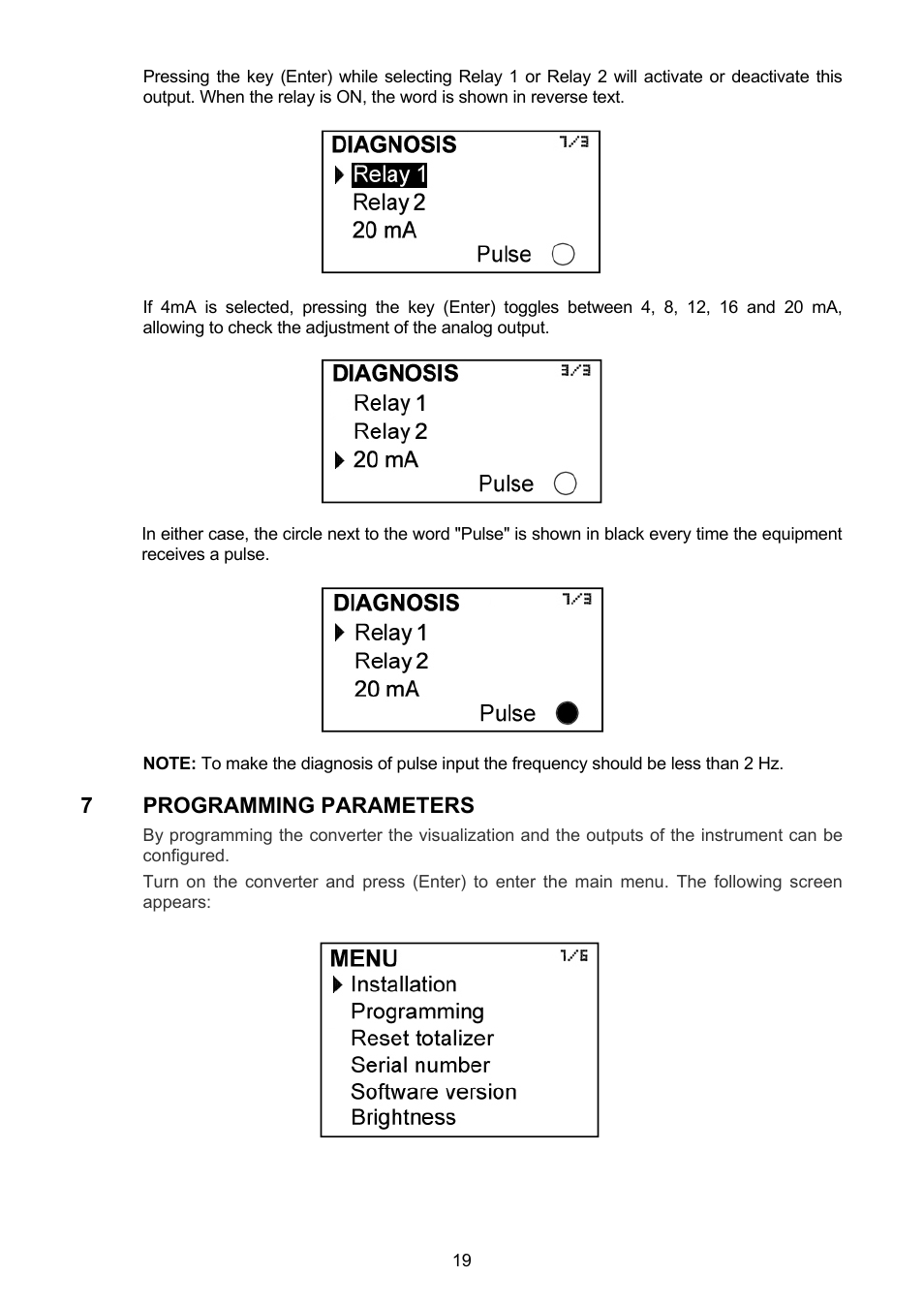 Programming parameters | Tecfluid MT03F User Manual | Page 19 / 40