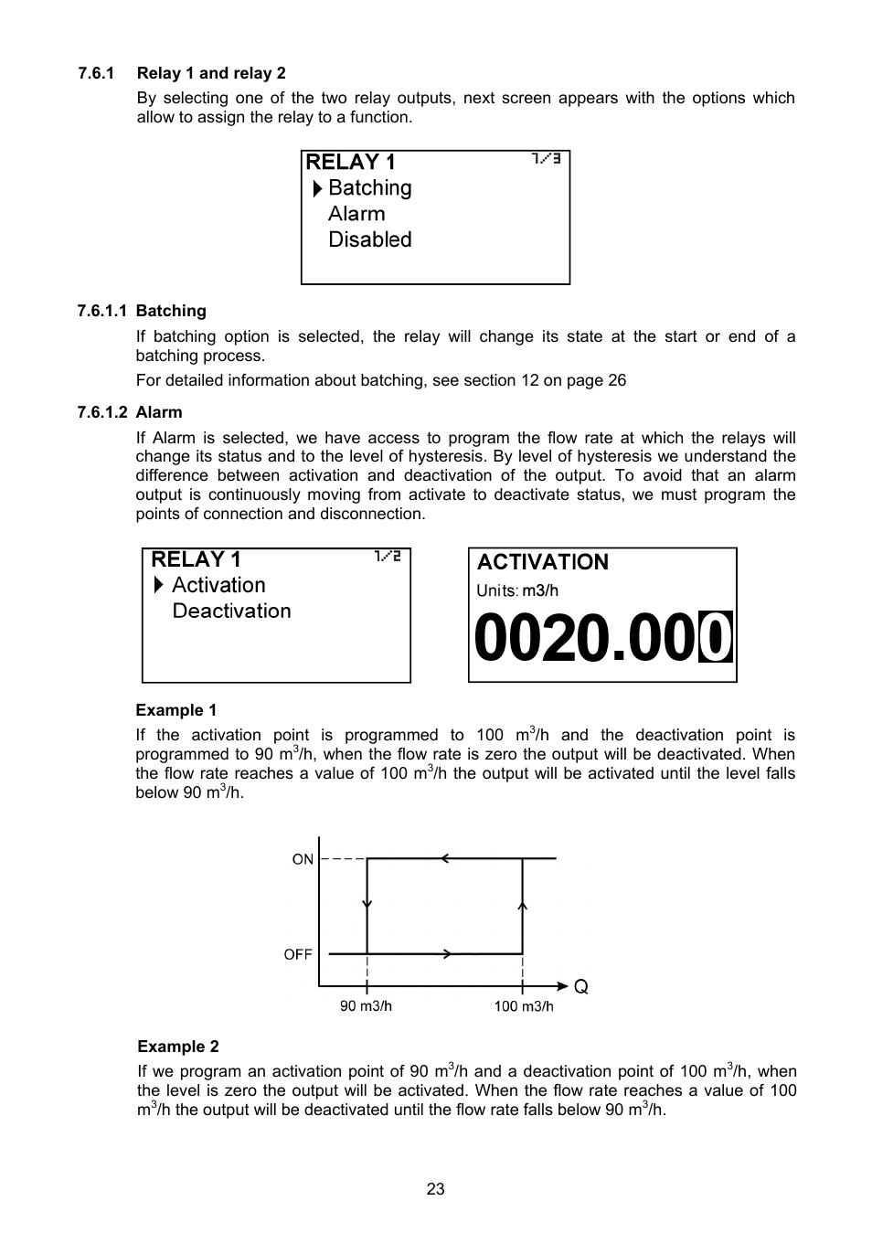1 relay 1 and relay 2, 1 batching, 2 alarm | Tecfluid MT03F User Manual | Page 23 / 40