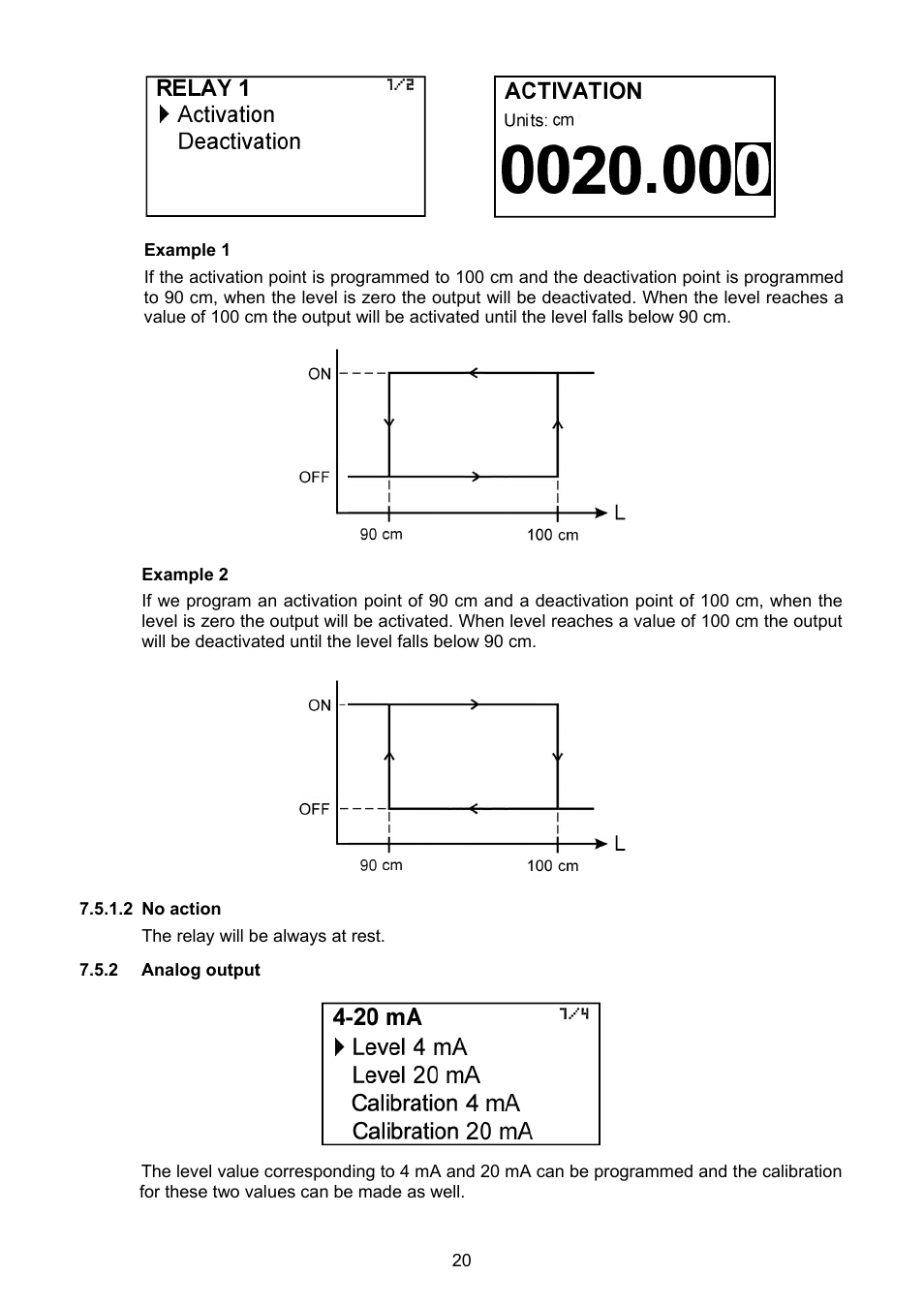 2 no action, 2 analog output | Tecfluid MT03L User Manual | Page 20 / 32