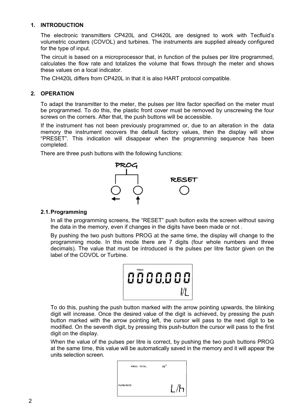 Tecfluid CP420L User Manual | Page 2 / 8