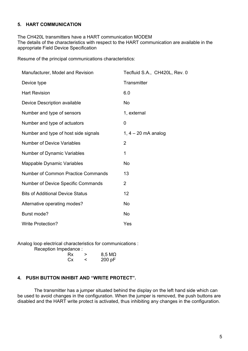 Tecfluid CP420L User Manual | Page 5 / 8