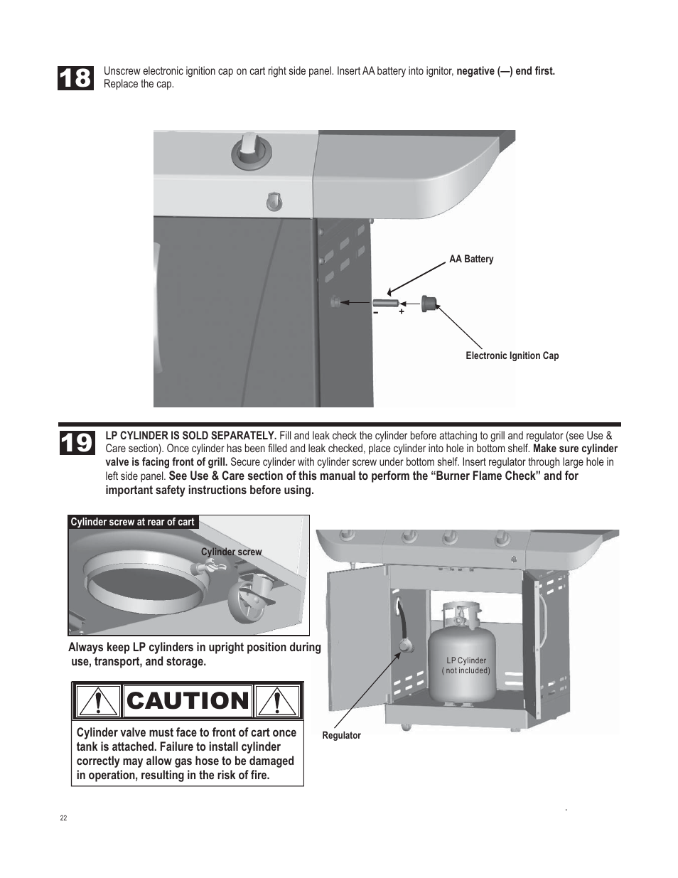 Caution | Char-Broil 463257111 User Manual | Page 22 / 28