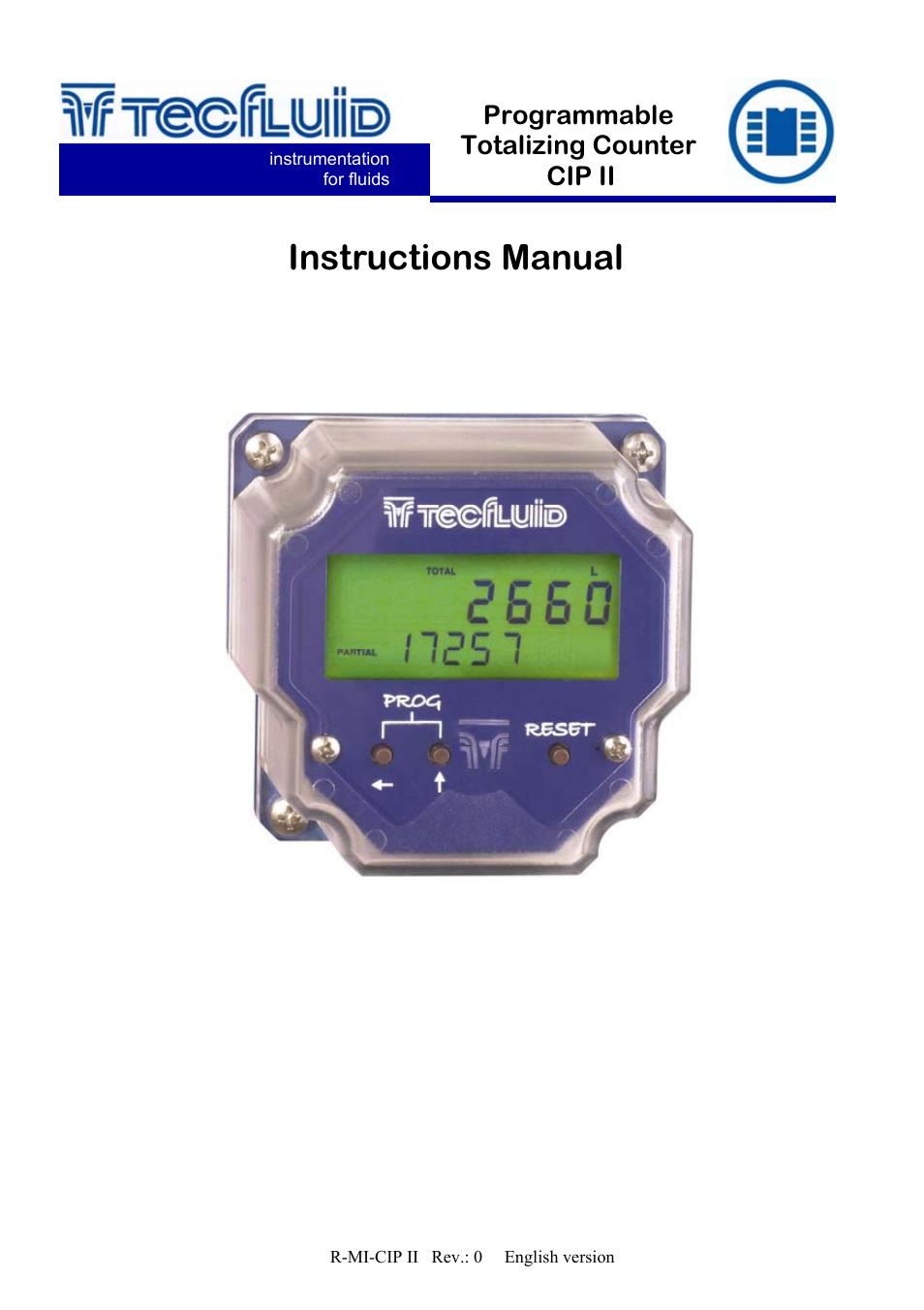 Tecfluid CIP II User Manual | 8 pages