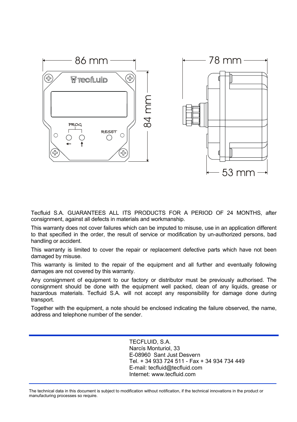 Tecfluid CIP II User Manual | Page 8 / 8