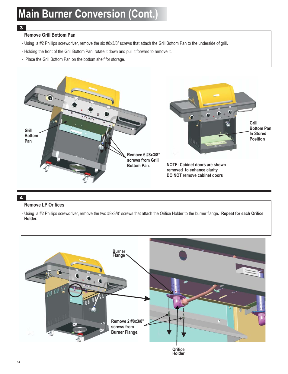 Main burner conversion (cont.) | Char-Broil 4539937 User Manual | Page 14 / 24