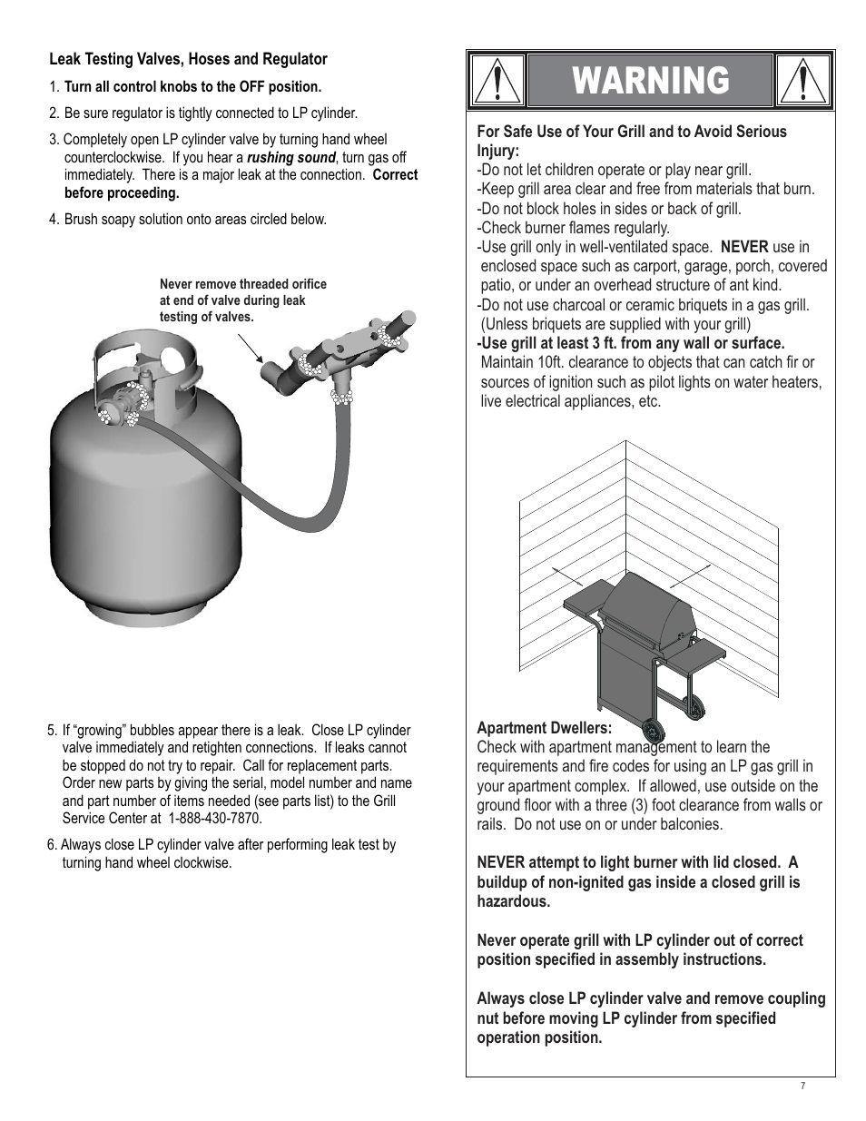 Warning | Char-Broil 4539937 User Manual | Page 7 / 24