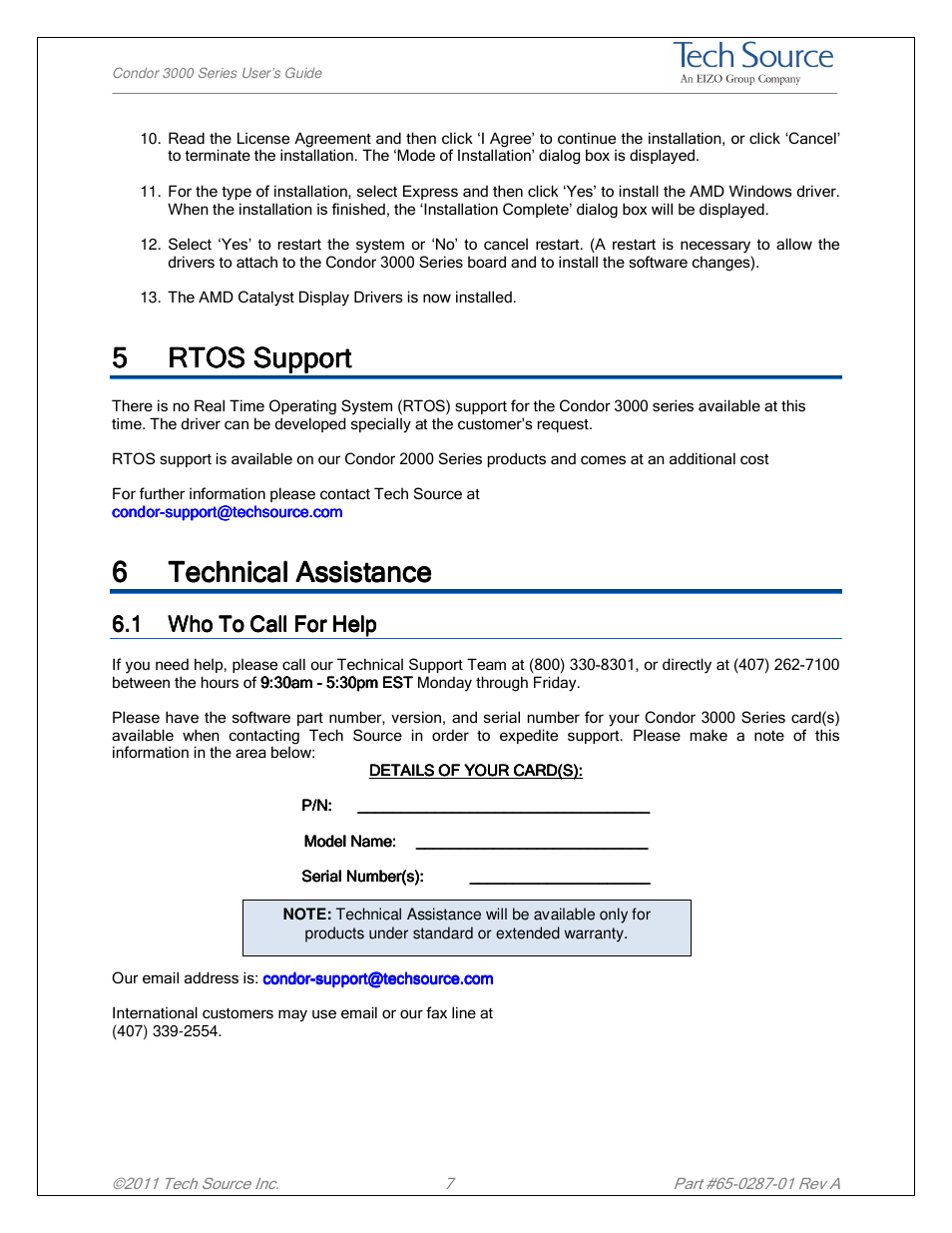Tech Source Condor 3000 Series User Manual | Page 10 / 11
