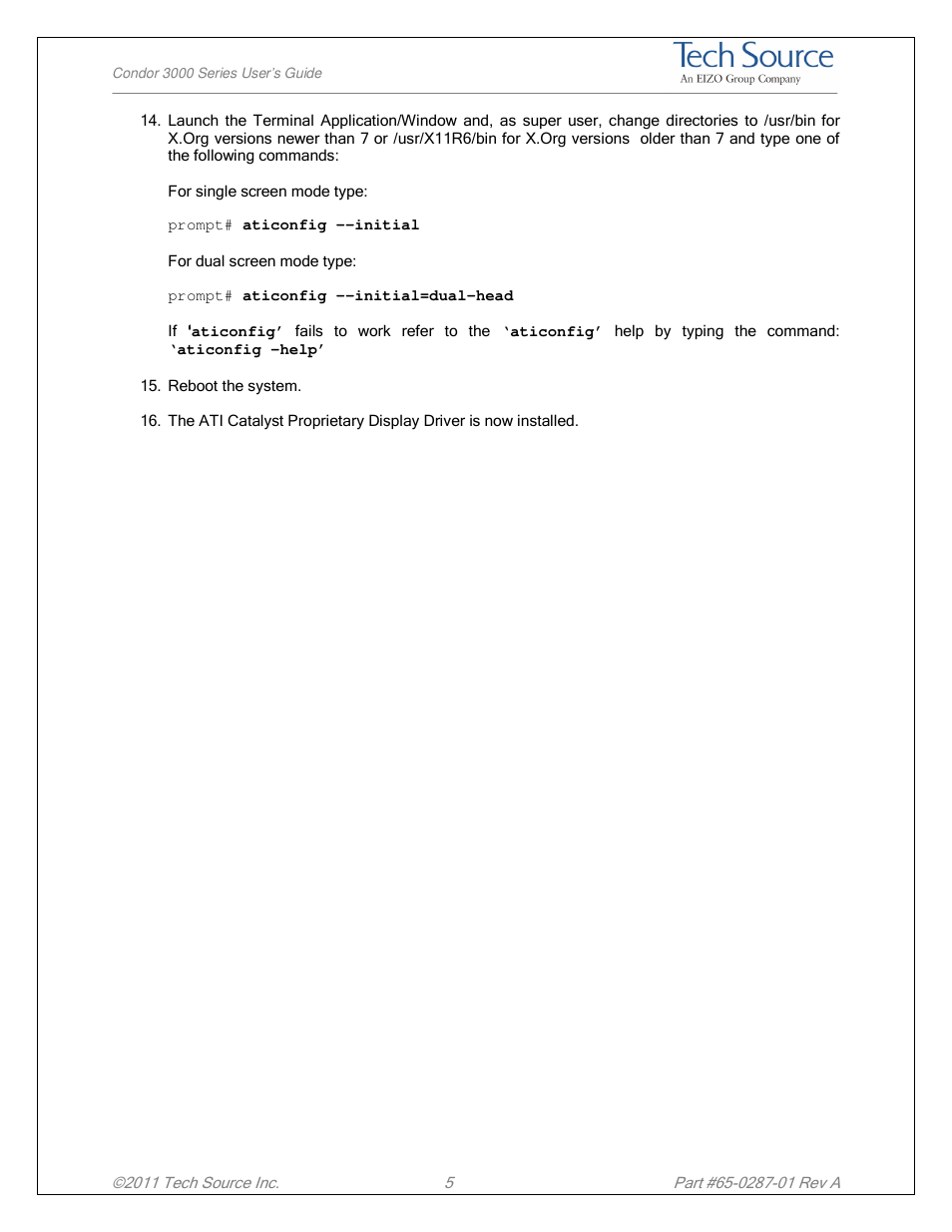 Tech Source Condor 3000 Series User Manual | Page 8 / 11
