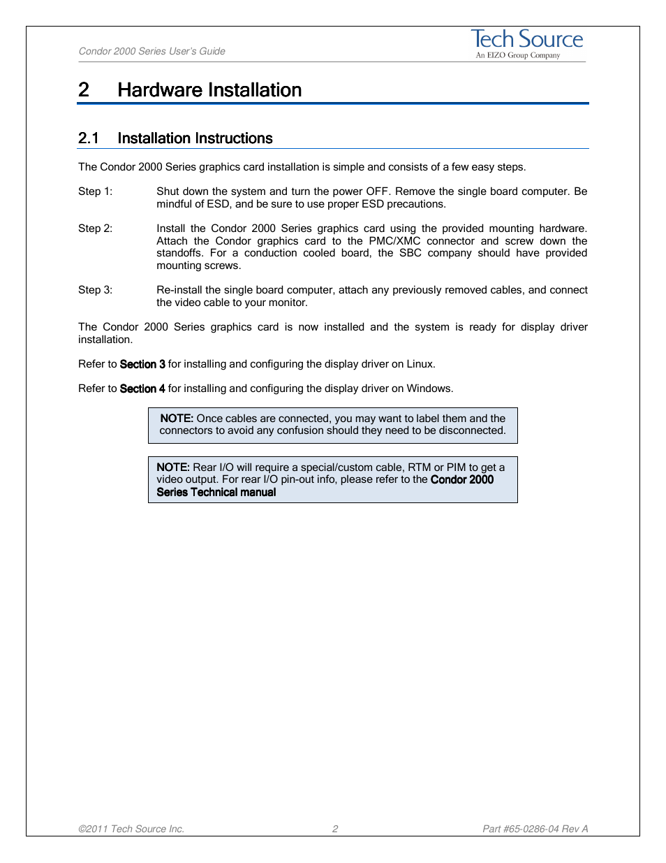 Tech Source Condor 2000 Series User Manual | Page 5 / 12