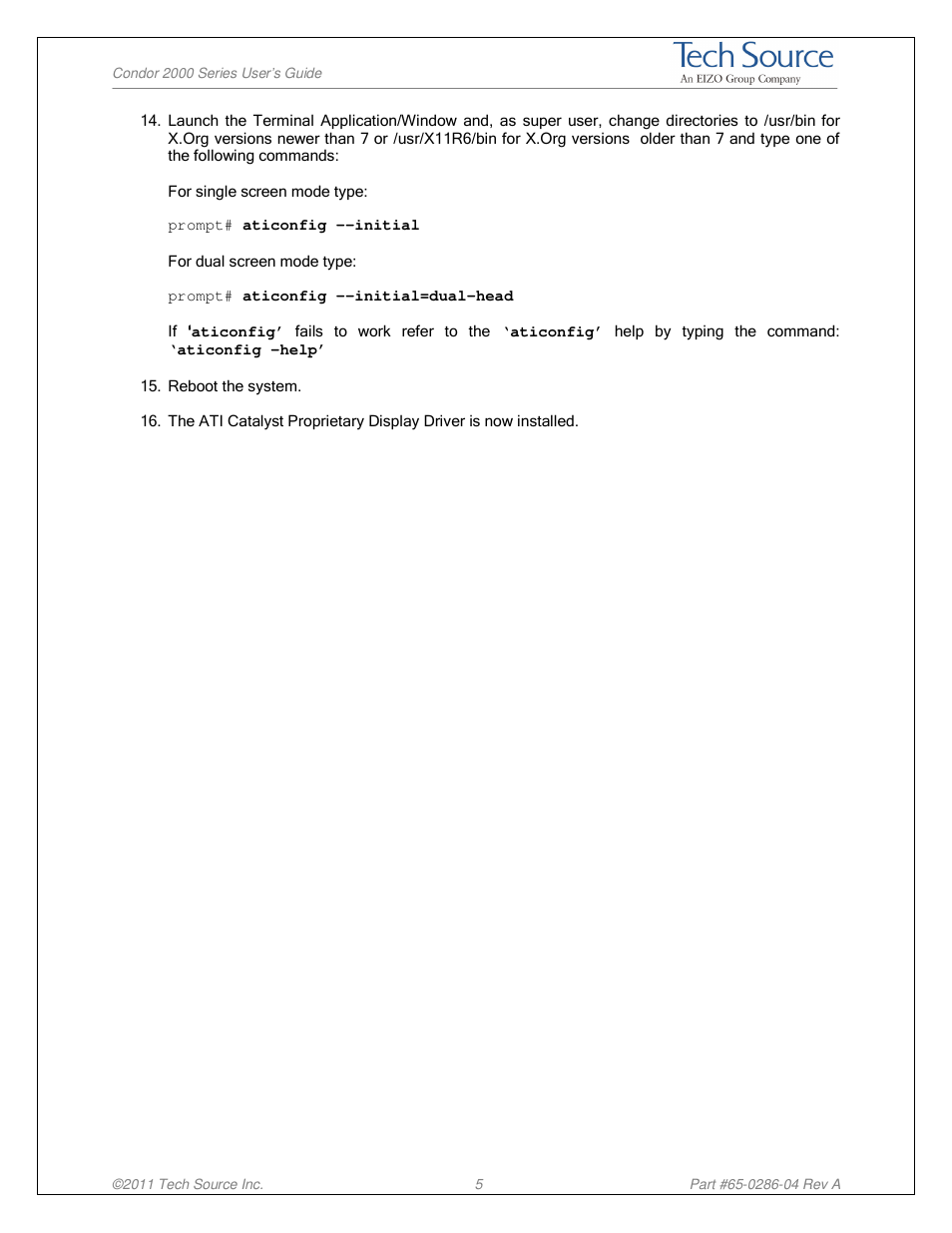 Tech Source Condor 2000 Series User Manual | Page 8 / 12