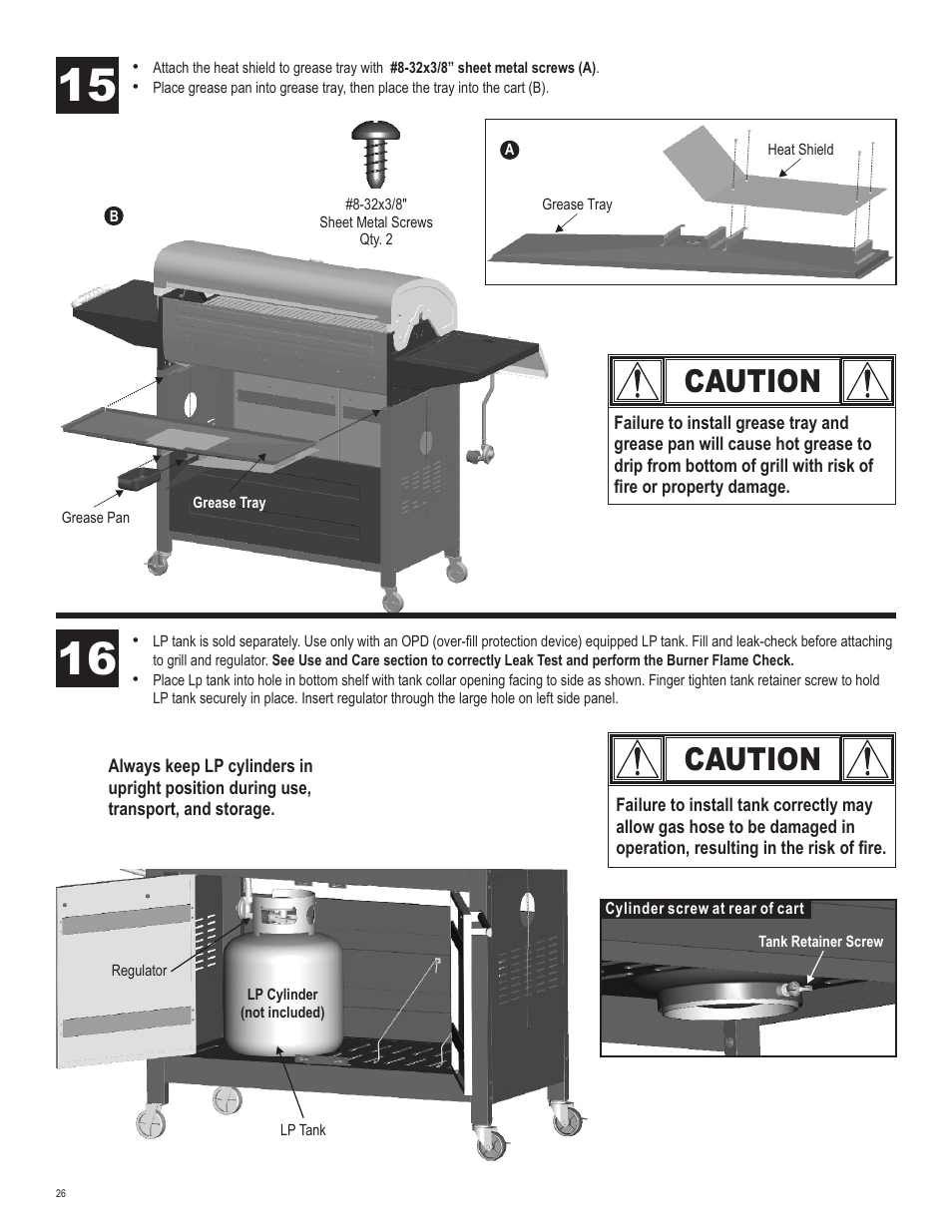 Caution | Char-Broil 463230510 User Manual | Page 26 / 32