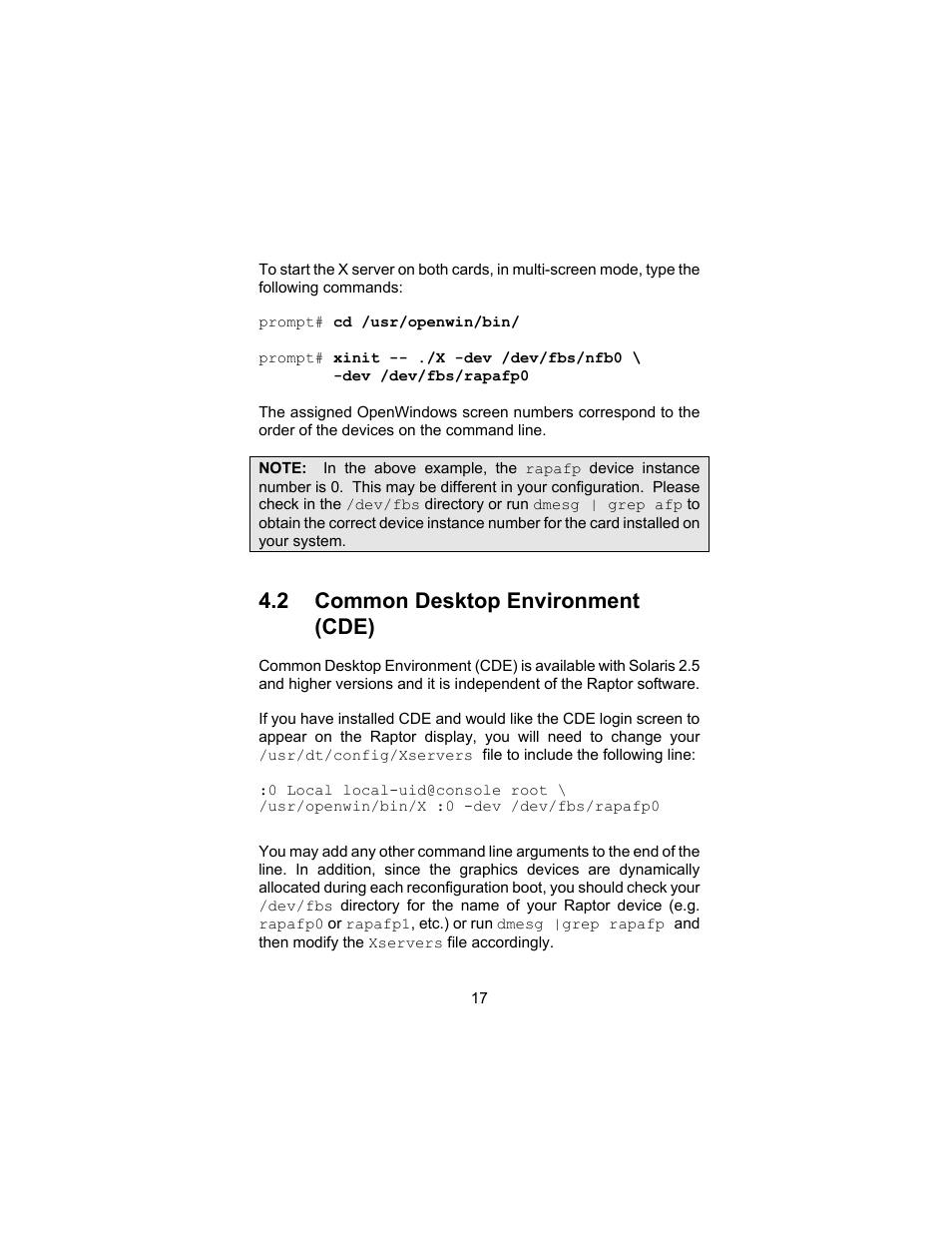 2 common desktop environment (cde) | Tech Source Raptor 4000 (for Solaris) User Manual | Page 21 / 41