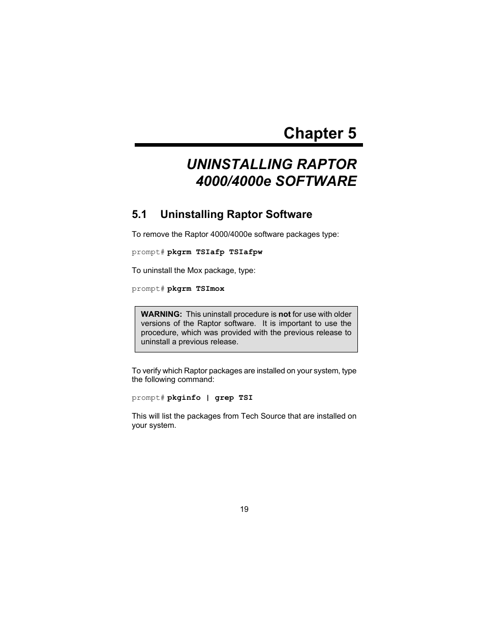 Chapter 5 | Tech Source Raptor 4000 (for Solaris) User Manual | Page 23 / 41