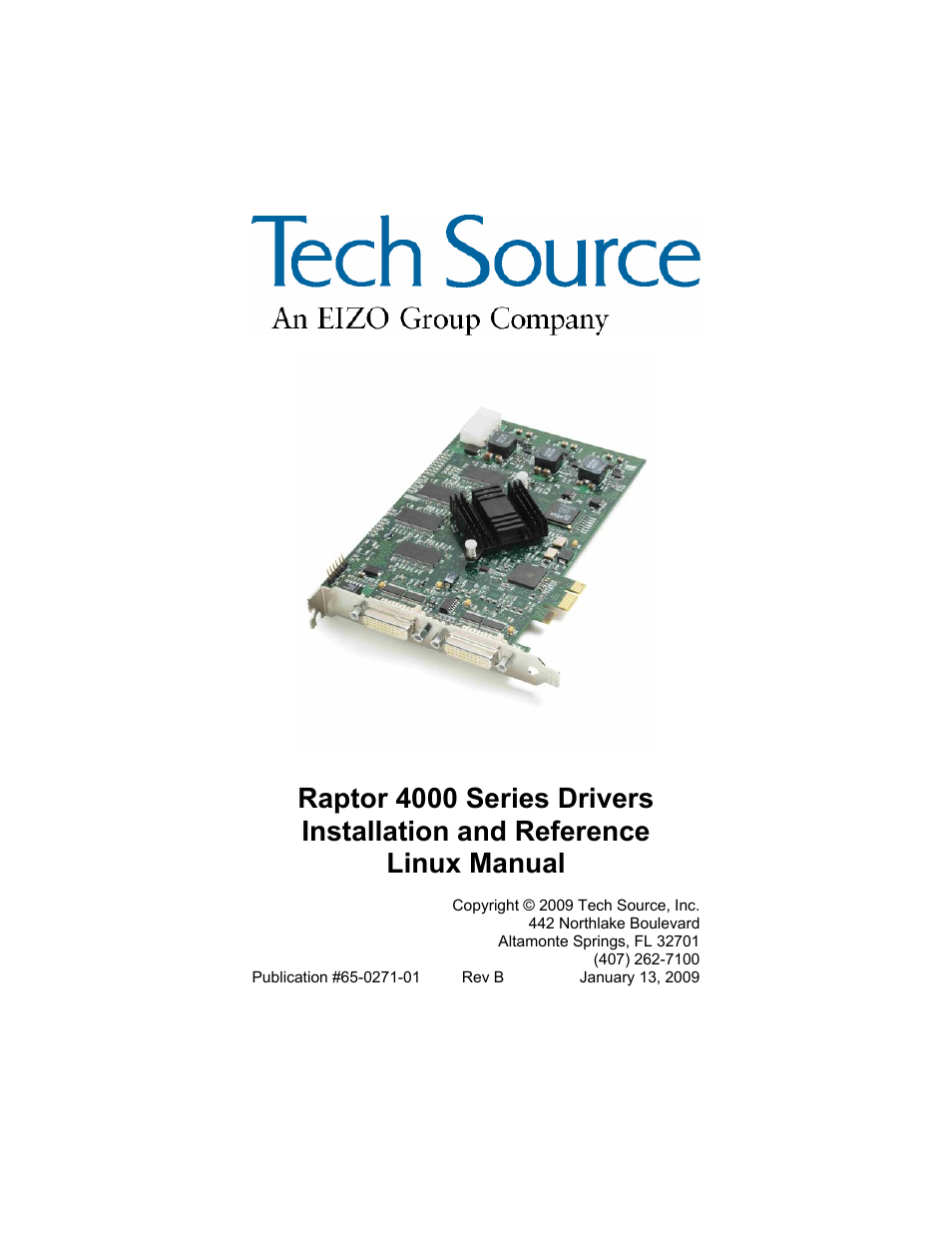 Tech Source Raptor 4000 Series (for Linux) User Manual | 64 pages
