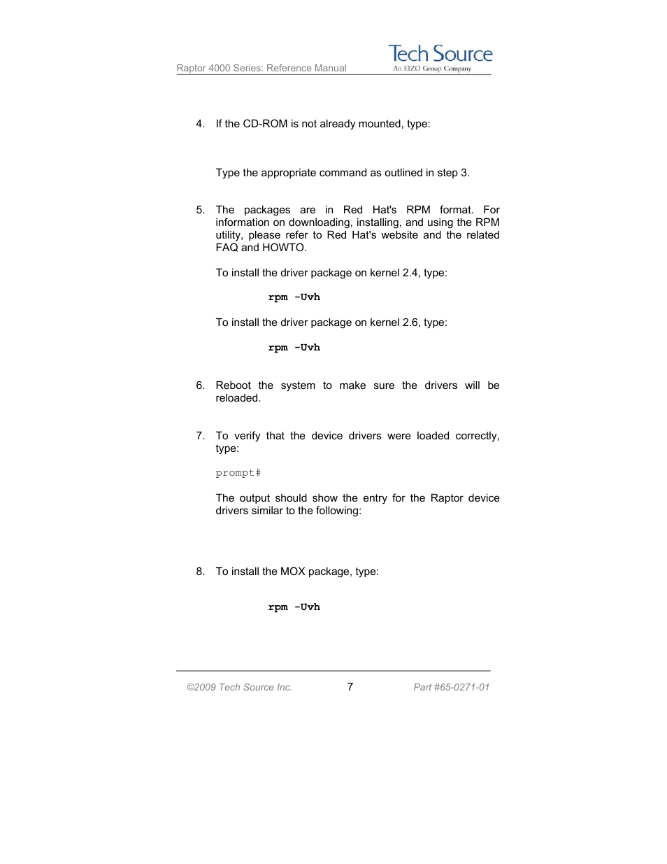 Tech Source Raptor 4000 Series (for Linux) User Manual | Page 13 / 64