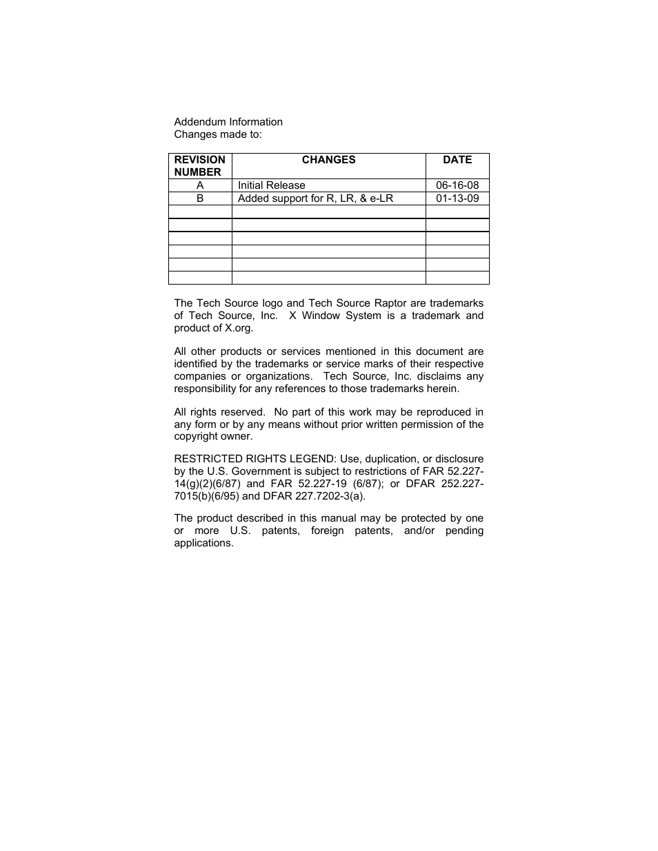 Tech Source Raptor 4000 Series (for Linux) User Manual | Page 2 / 64