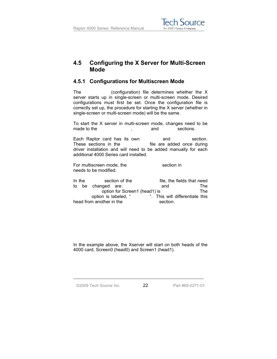 5 configuring the x server for multi-screen mode | Tech Source Raptor 4000 Series (for Linux) User Manual | Page 28 / 64