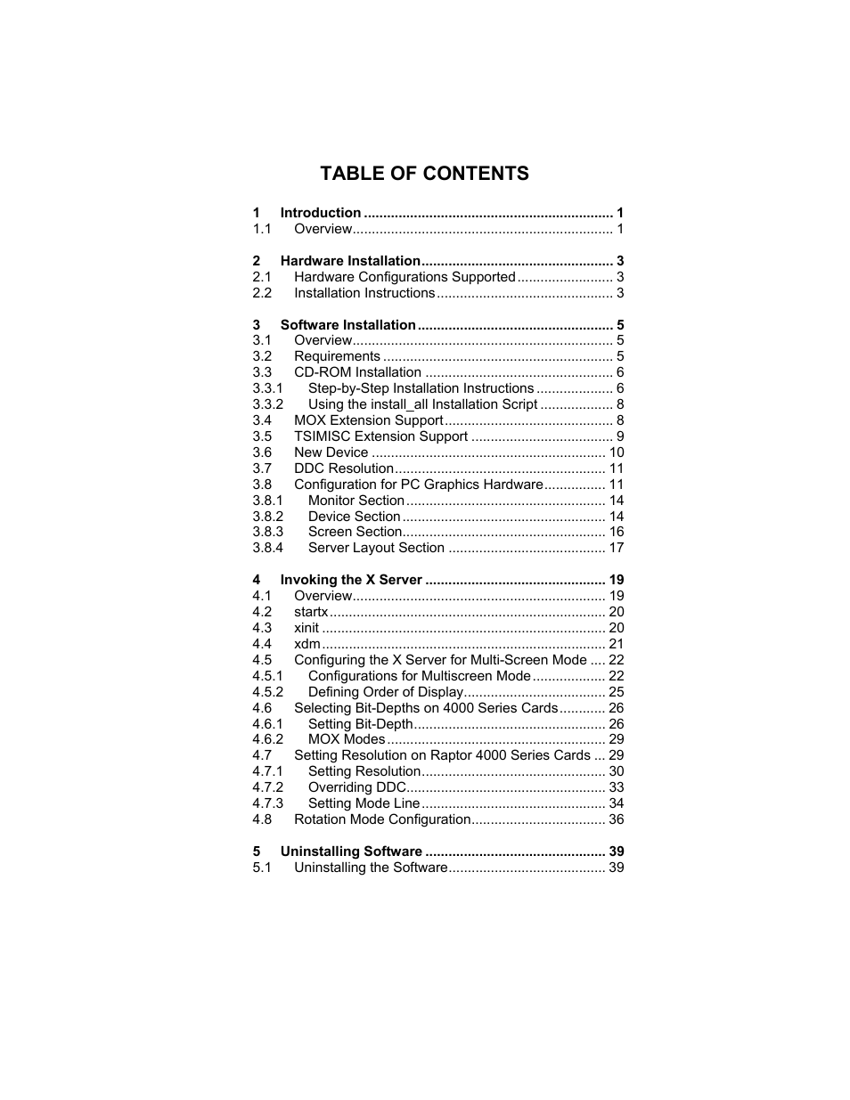 Tech Source Raptor 4000 Series (for Linux) User Manual | Page 5 / 64