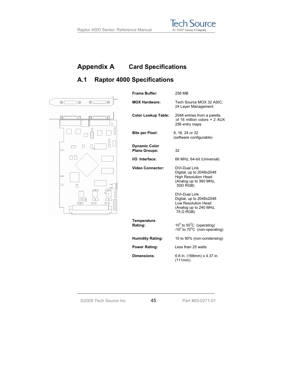 Appendix a | Tech Source Raptor 4000 Series (for Linux) User Manual | Page 51 / 64