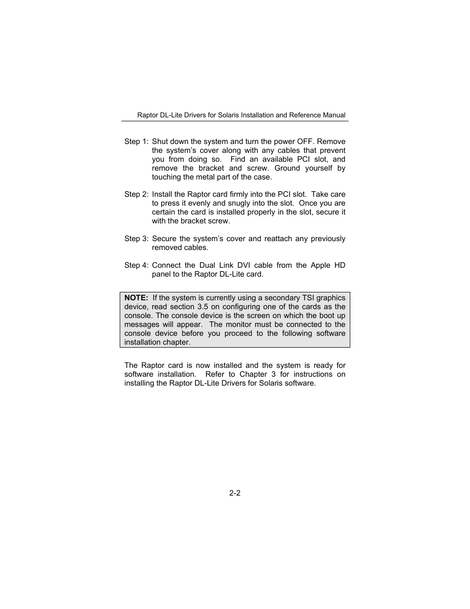 Tech Source Raptor DL-Lite Drivers for Solaris User Manual | Page 10 / 36