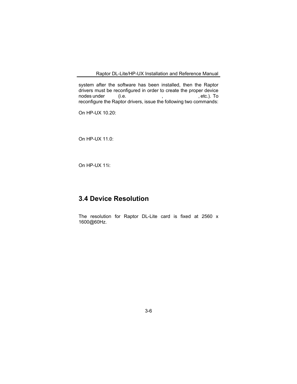4 device resolution | Tech Source Raptor DL-Lite Drivers for HP-UX User Manual | Page 16 / 32