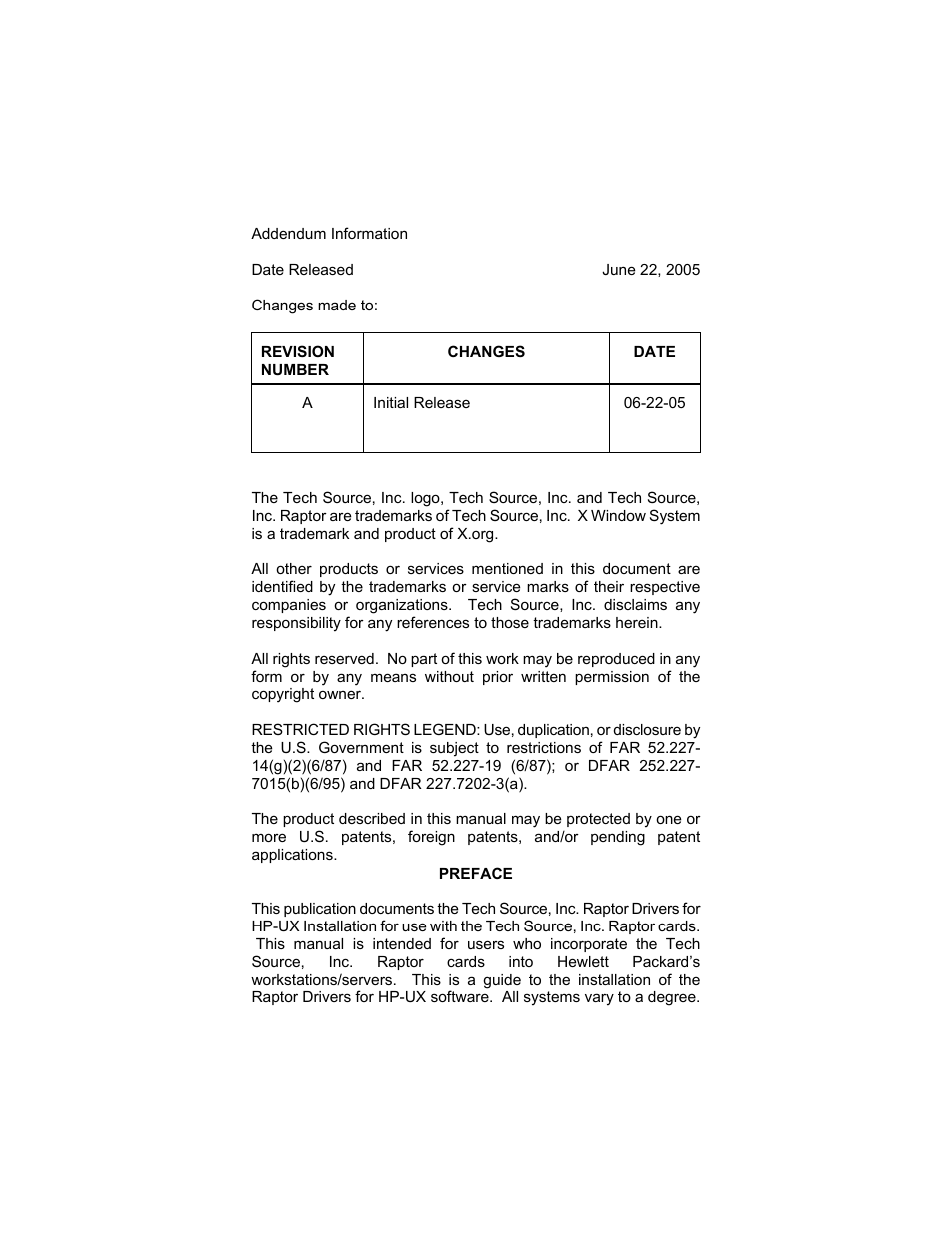 Tech Source Raptor DL-Lite Drivers for HP-UX User Manual | Page 2 / 32