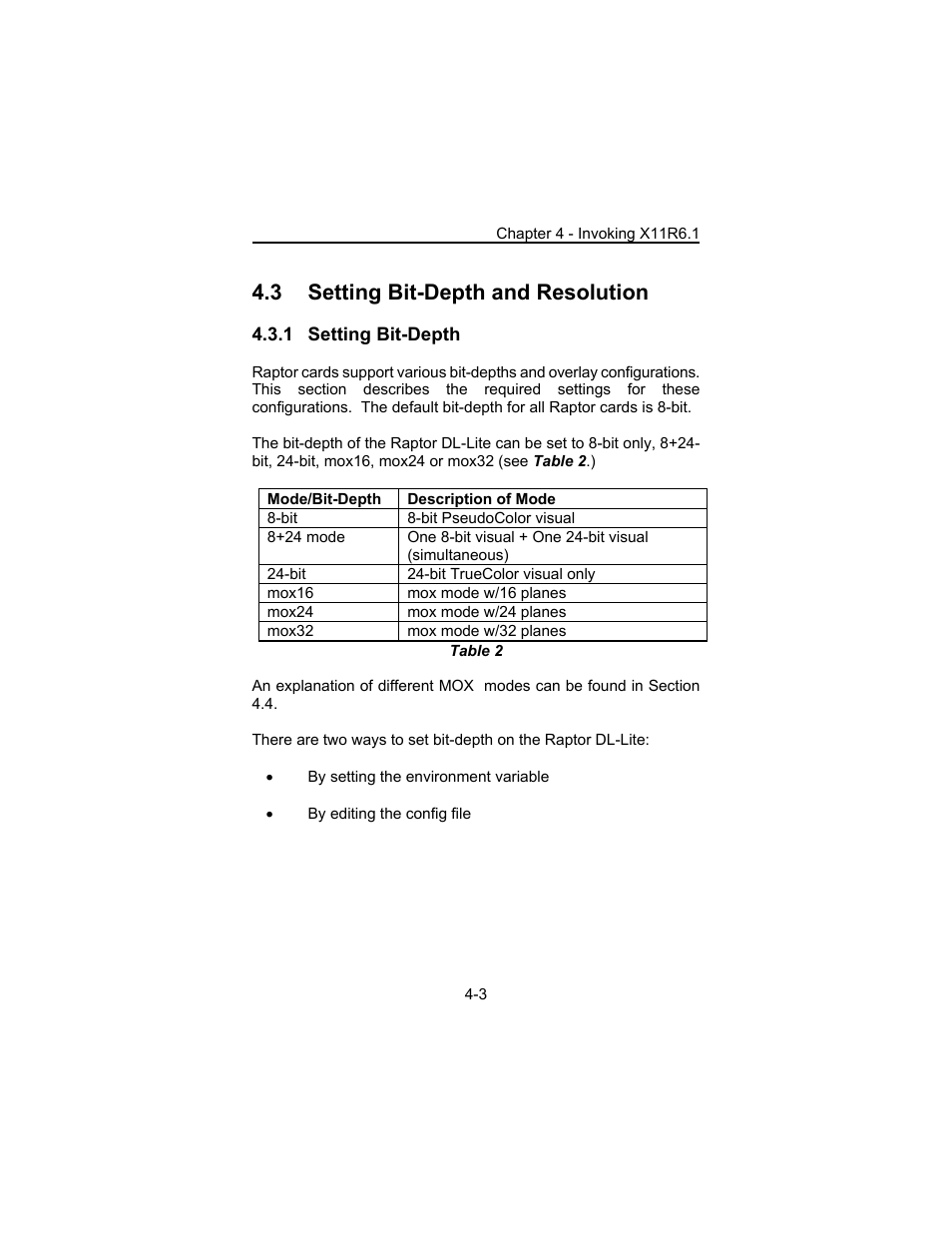 3 setting bit-depth and resolution | Tech Source Raptor DL-Lite Drivers for AIX User Manual | Page 17 / 32