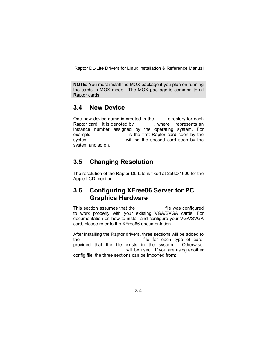 4 new device, 5 changing resolution | Tech Source Raptor DL-Lite Drivers for Linux User Manual | Page 14 / 40