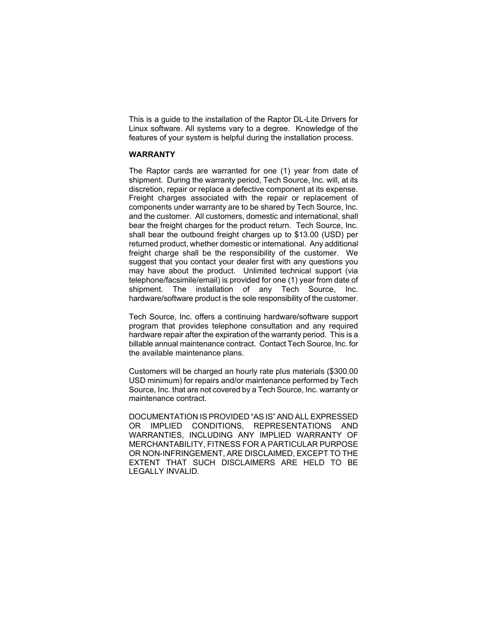 Tech Source Raptor DL-Lite Drivers for Linux User Manual | Page 3 / 40