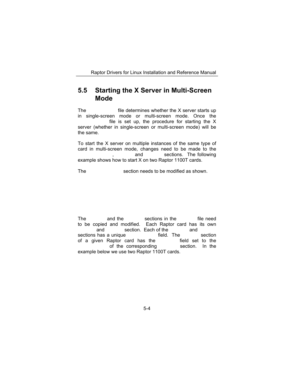 5 starting the x server in multi-screen mode | Tech Source Raptor Drivers for Linux User Manual | Page 36 / 64