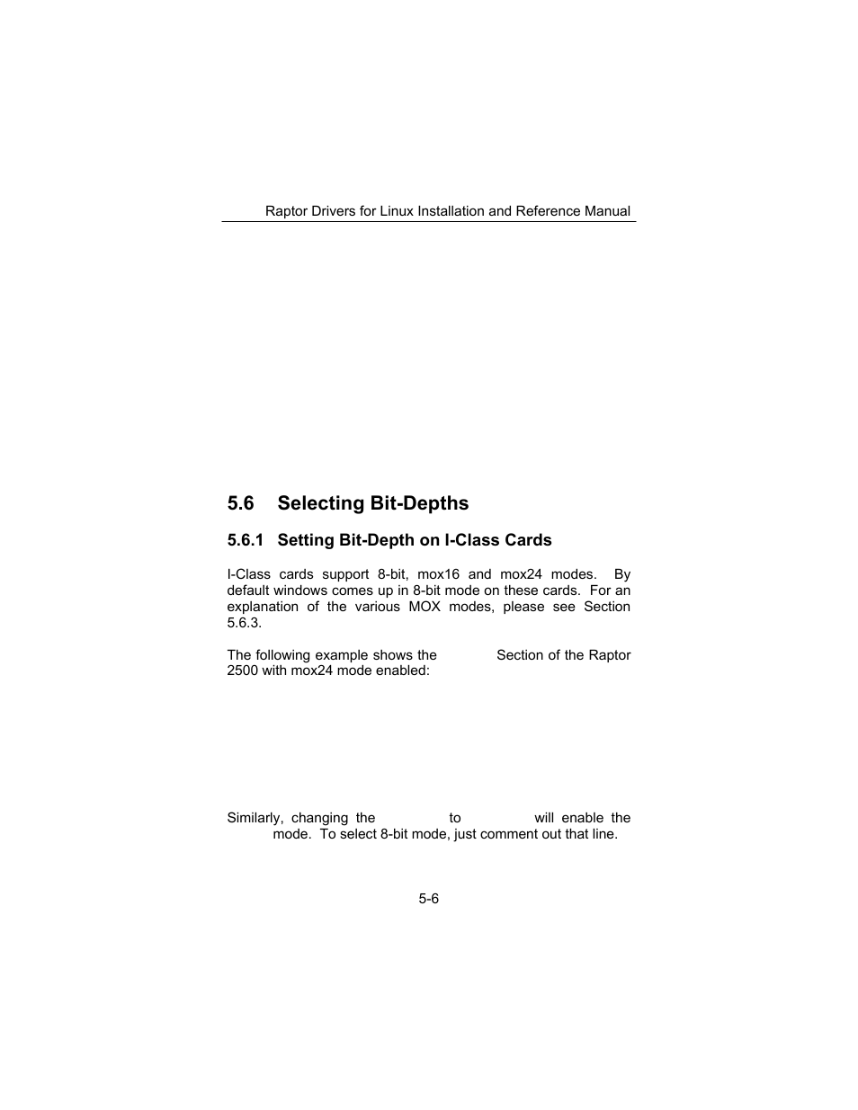 6 selecting bit-depths | Tech Source Raptor Drivers for Linux User Manual | Page 38 / 64