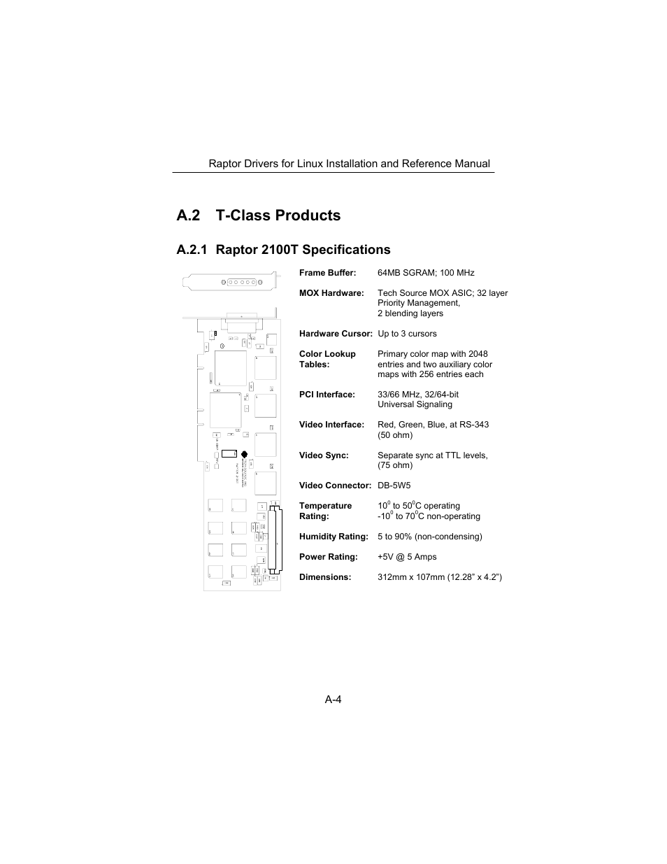 A.2 t-class products | Tech Source Raptor Drivers for Linux User Manual | Page 52 / 64