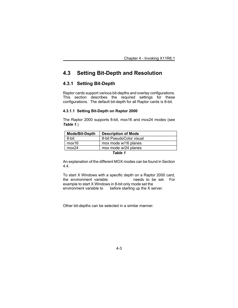 3 setting bit-depth and resolution | Tech Source Raptor X11R6.1 for AIX User Manual | Page 19 / 40