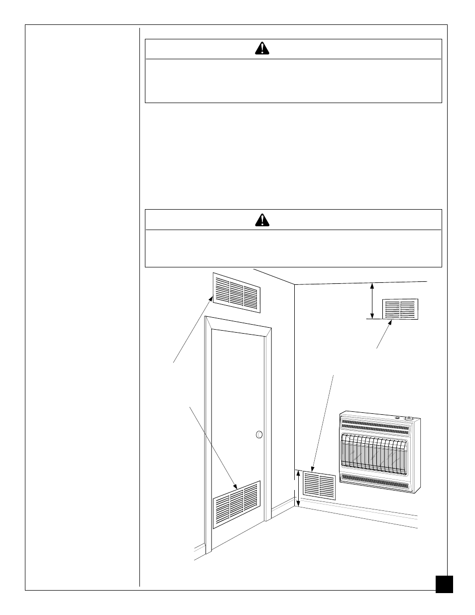 Fresh air for combustion and ventilation, Warning | Desa Tech CGN20T User Manual | Page 7 / 32