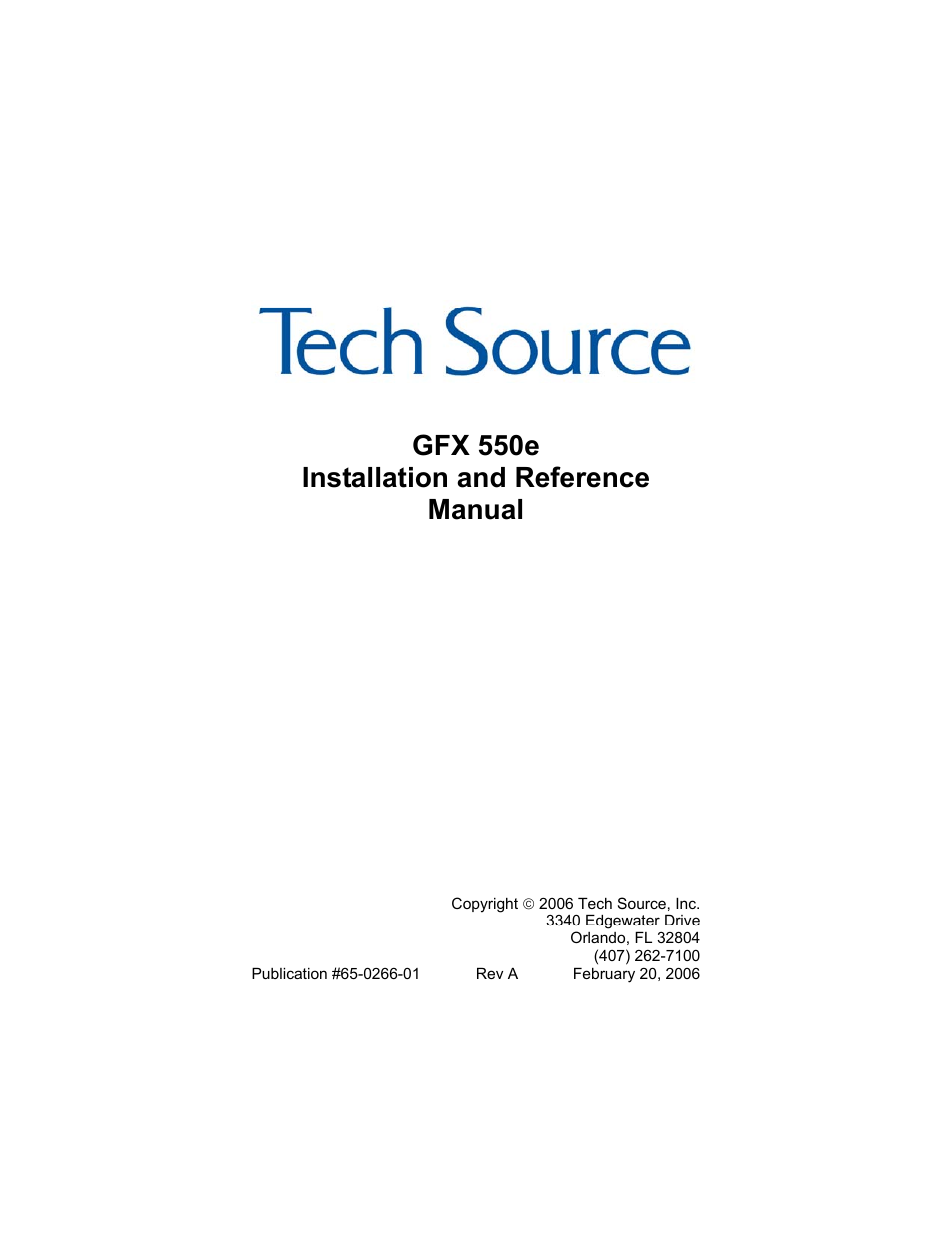 Tech Source GFX 550e User Manual | 48 pages